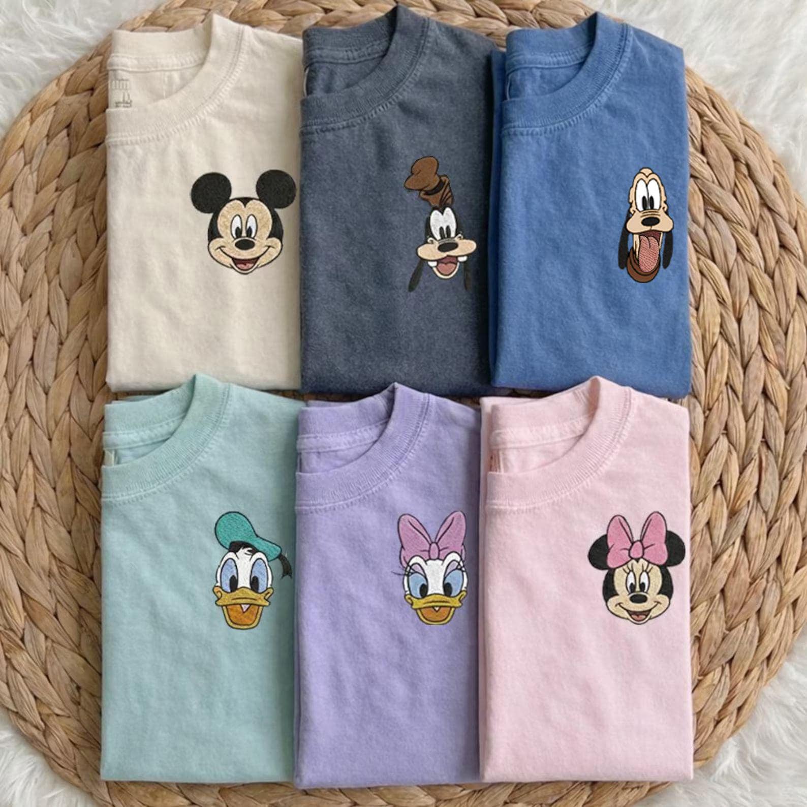 Mickey and Friends Embroidered Comfort Colors Shirt – Disney World Vacation Matching Tee for Disney Trips and Park Days