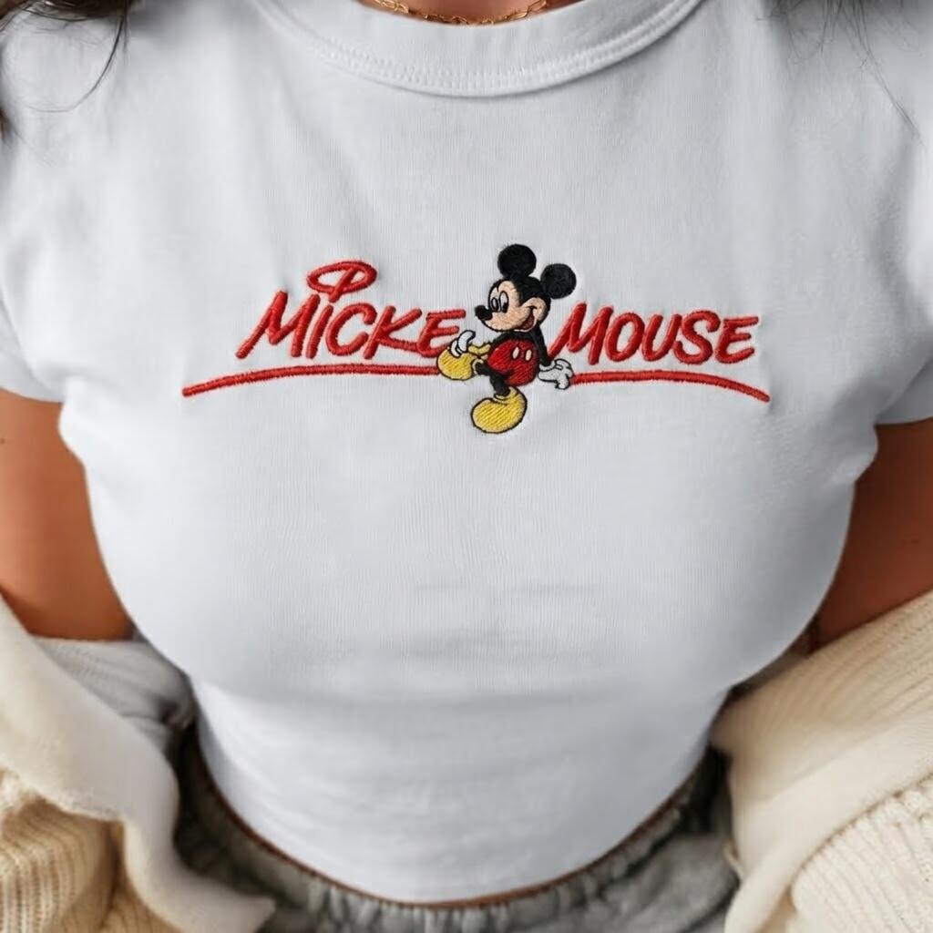 Disney Embroidered Mickey Mouse and Friends Baby Tee – Retro Park Outfit Shirt with Vintage Magic Kingdom Style - photo 2