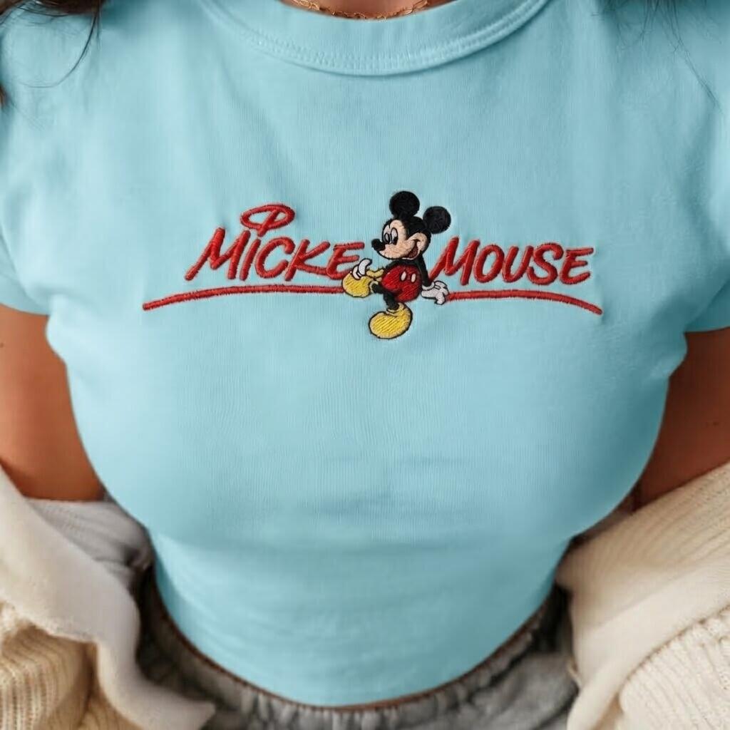 Disney Embroidered Mickey Mouse and Friends Baby Tee – Retro Park Outfit Shirt with Vintage Magic Kingdom Style - photo 3