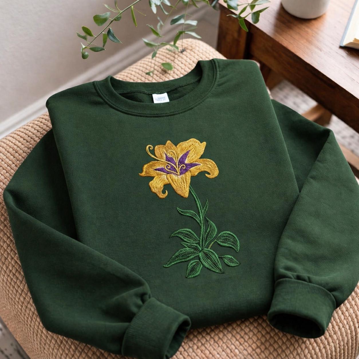 Sundrop Flower Embroidered Sweatshirt – Disney Tangled Rapunzel Crewneck for Fairy Tale Fans and Magical Park Days - photo 2