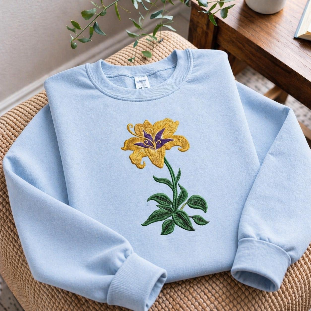Sundrop Flower Embroidered Sweatshirt – Disney Tangled Rapunzel Crewneck for Fairy Tale Fans and Magical Park Days - photo 3