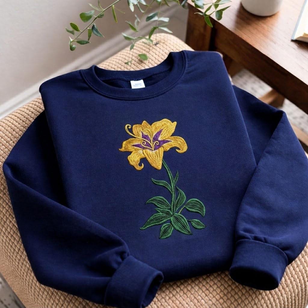 Sundrop Flower Embroidered Sweatshirt – Disney Tangled Rapunzel Crewneck for Fairy Tale Fans and Magical Park Days - photo 4
