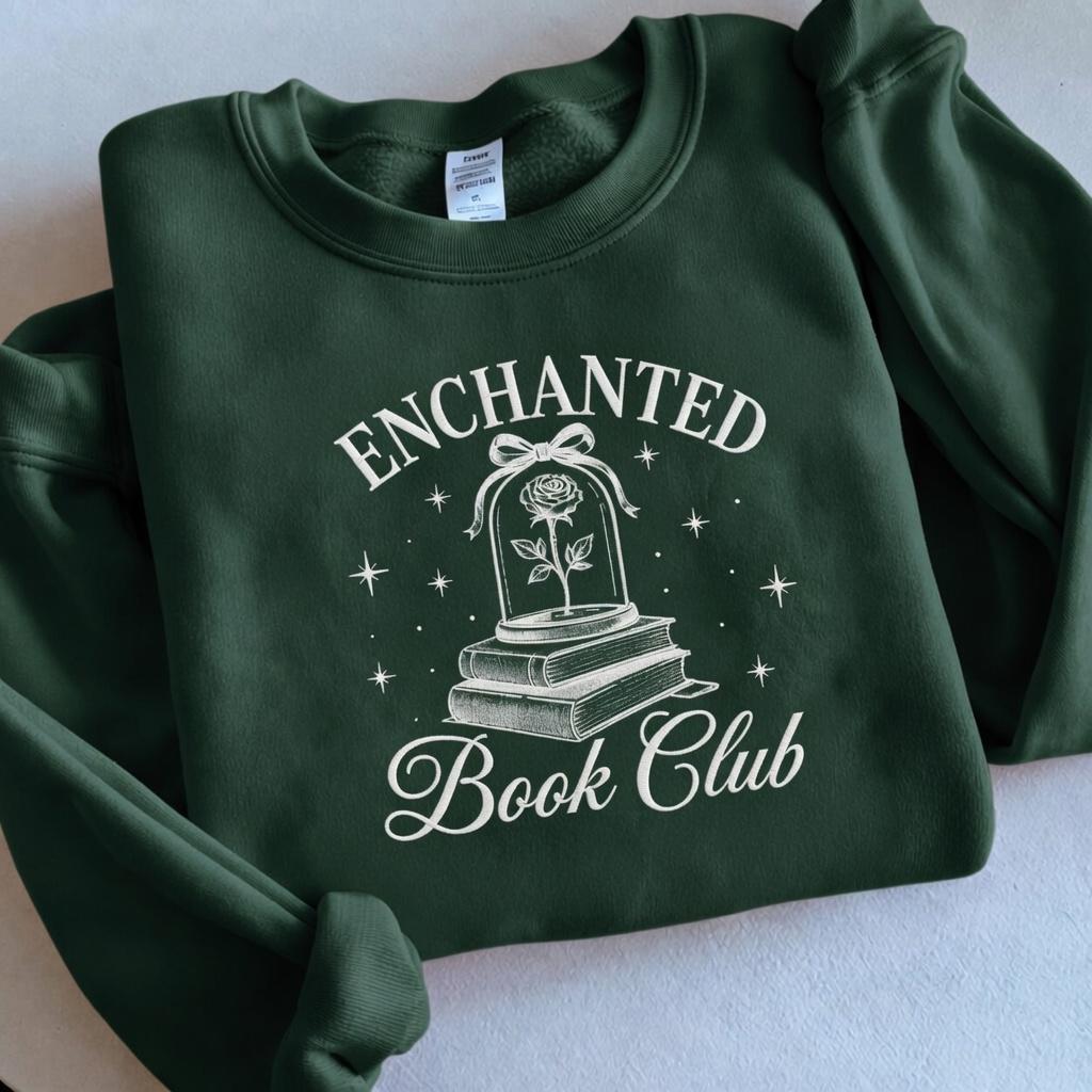 Embroidered Disney Princess Belle Book Shop Sweatshirt – Enchanted Book Club Bookish Shirt and Gift for Readers - photo 2