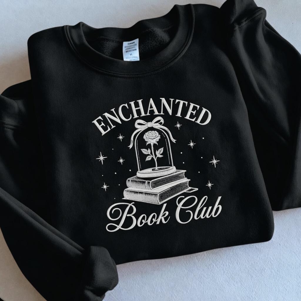 Embroidered Disney Princess Belle Book Shop Sweatshirt – Enchanted Book Club Bookish Shirt and Gift for Readers - photo 3