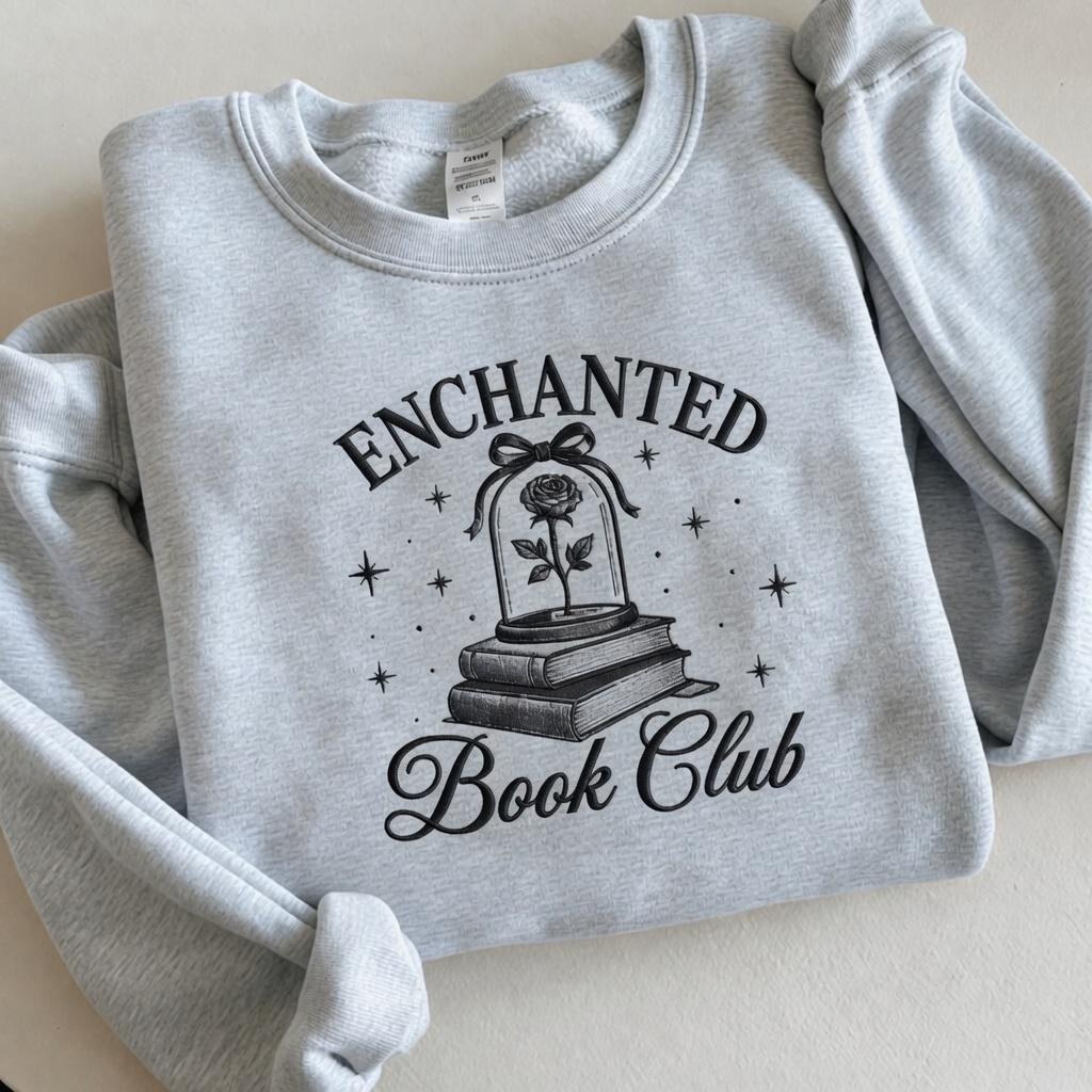 Embroidered Disney Princess Belle Book Shop Sweatshirt – Enchanted Book Club Bookish Shirt and Gift for Readers - photo 6