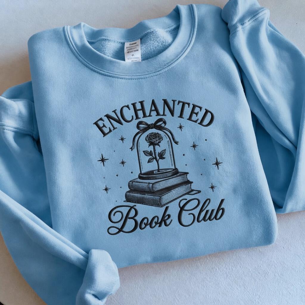 Embroidered Disney Princess Belle Book Shop Sweatshirt – Enchanted Book Club Bookish Shirt and Gift for Readers - photo 7