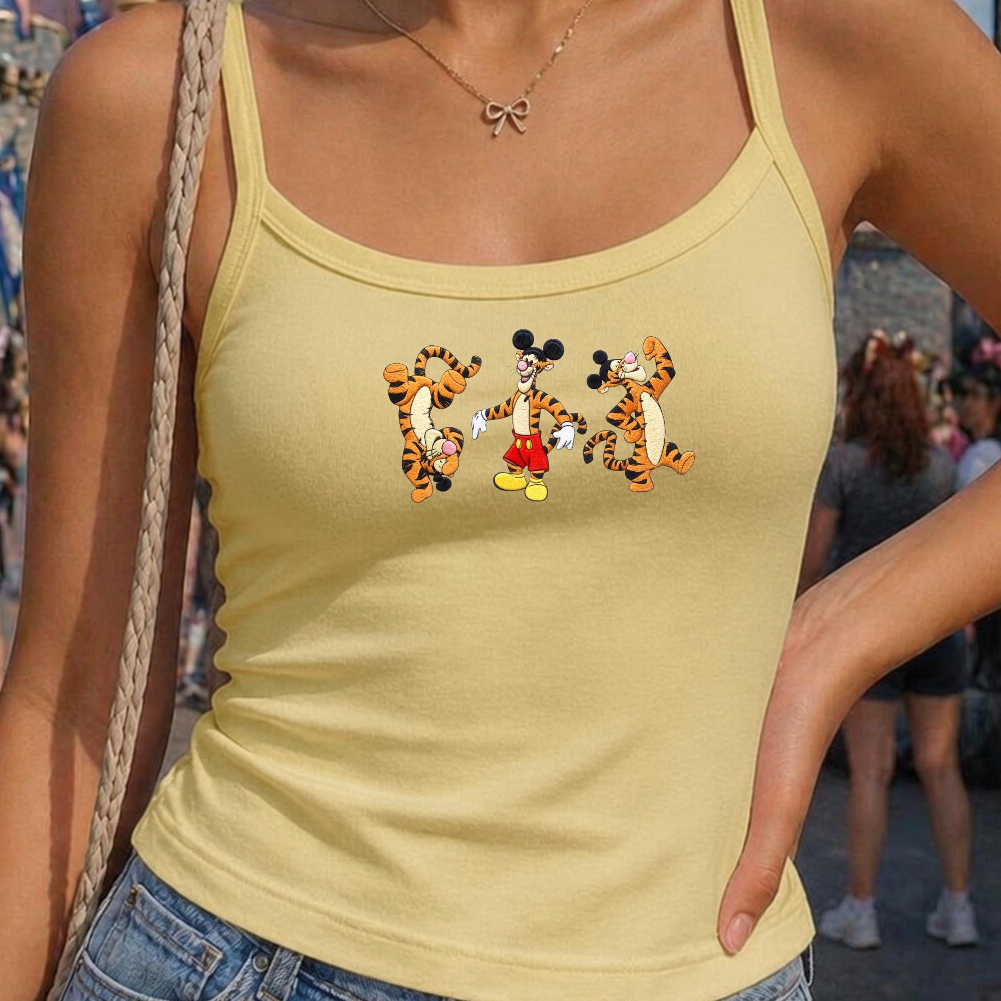 Disney Tigger Embroidered Tank Top And Winnie the Pooh Tiger Shirt for Y2K Racer Tank, Cute Cartoon Summer Outfit, Disney Trip Gift For Her - photo 3