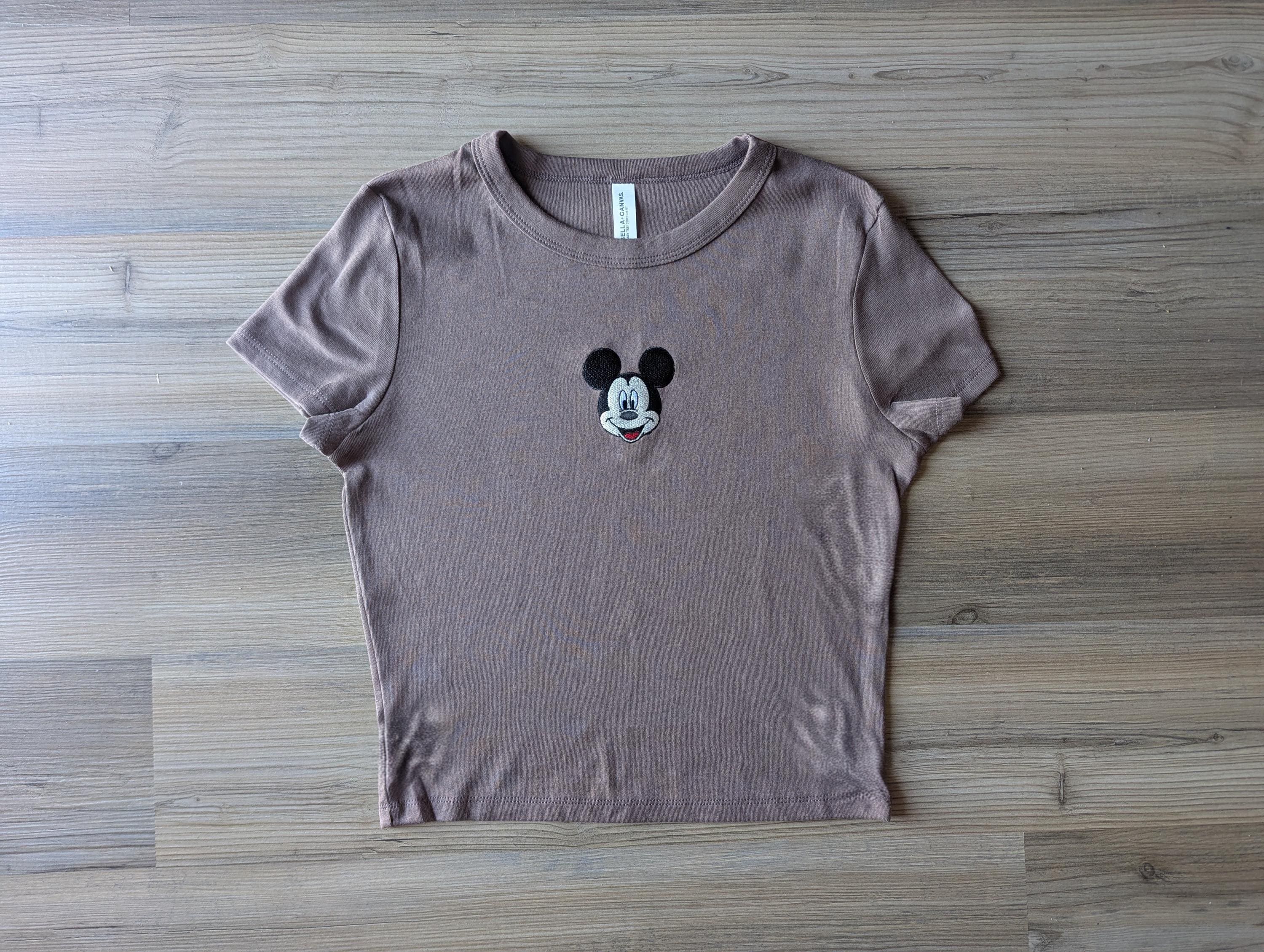 Kiss Mickey and Love Minnie Embroidered Pink Crop Tank Baby Tee – Cute Disney Couples Valentine Anniversary WDW Unisex Shirt - photo 15