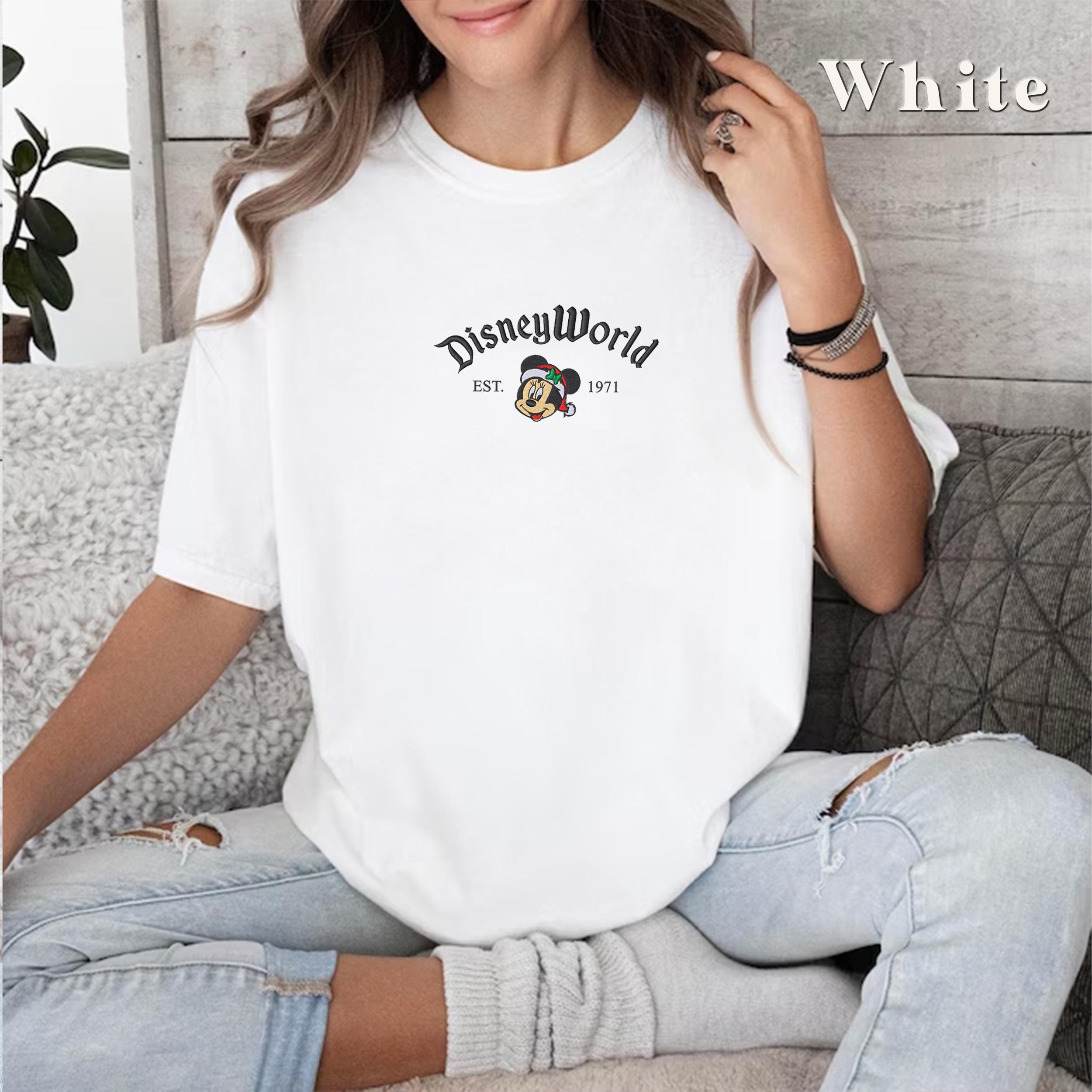 Embroidered Christmas Minnie Disneyworld EST 1971 Shirt – Disney Family Christmas Tee for Holiday Park Trips - photo 6