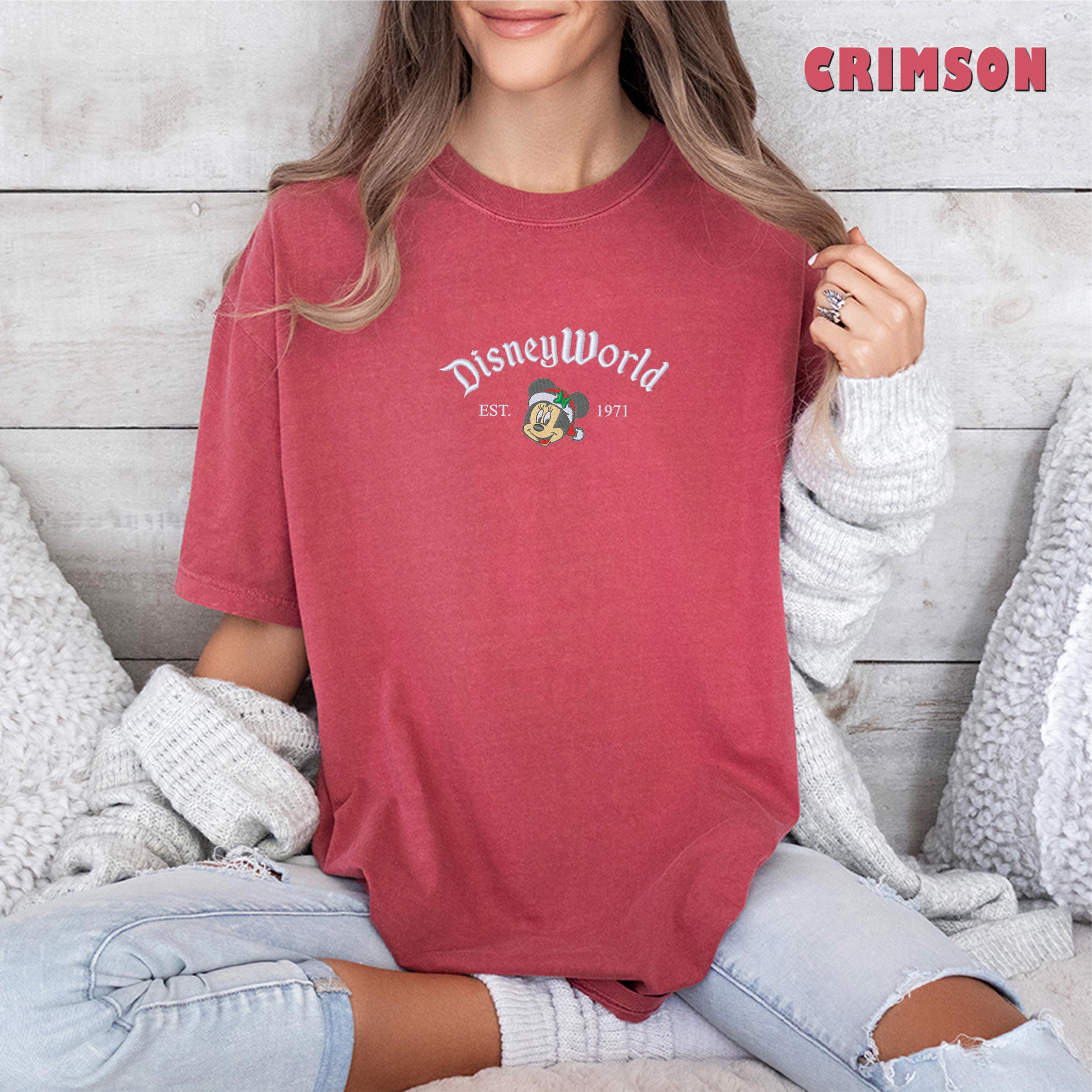 Embroidered Christmas Minnie Disneyworld EST 1971 Shirt – Disney Family Christmas Tee for Holiday Park Trips - photo 8
