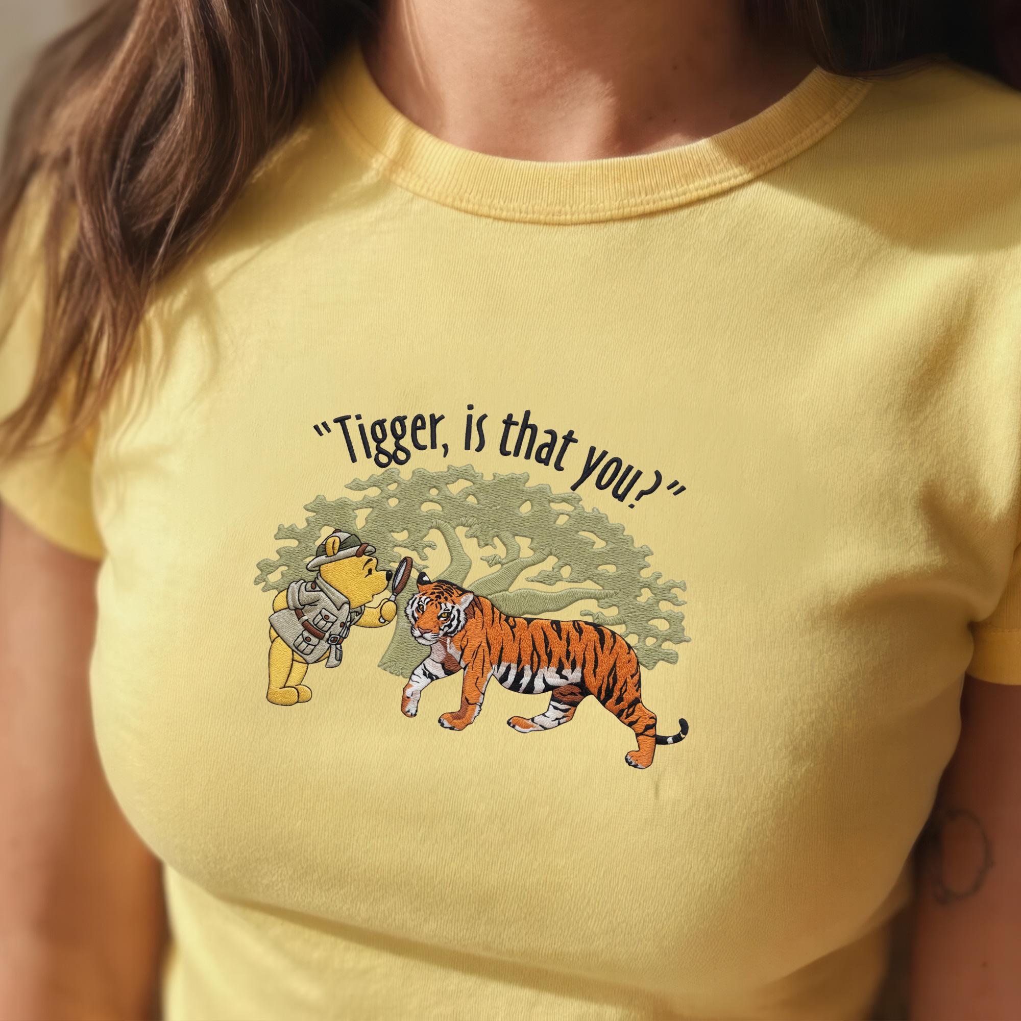 Embroidered Tigger Winnie the Pooh Baby Tee with Animal Kingdom, Disney Trip Outfit and Cute Adventure Disneyland Shirt