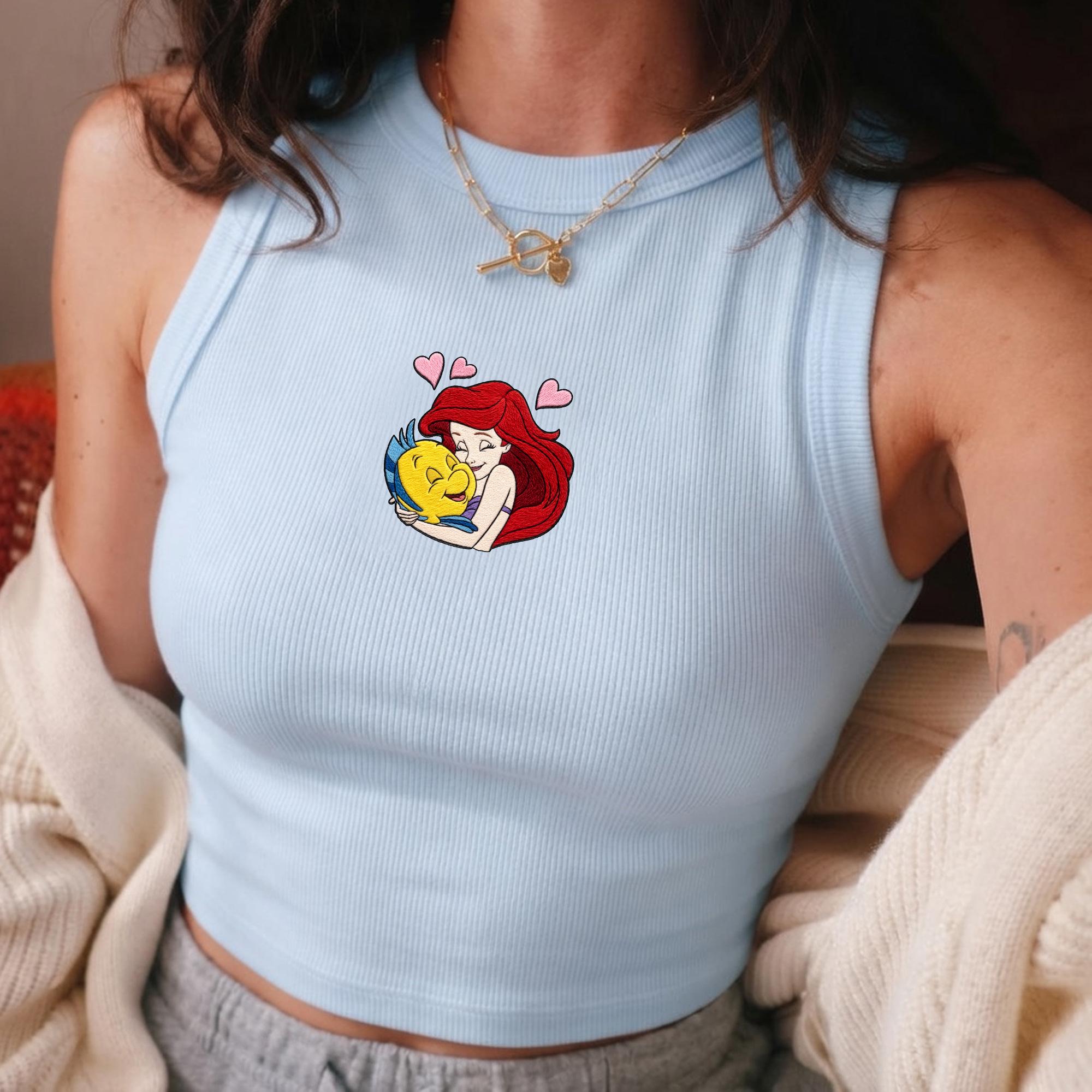 Embroidered Little Mermaid Tank Top with Disney Style, Park Outfit for Women and Cute Summer Vacation Shirt - photo 3