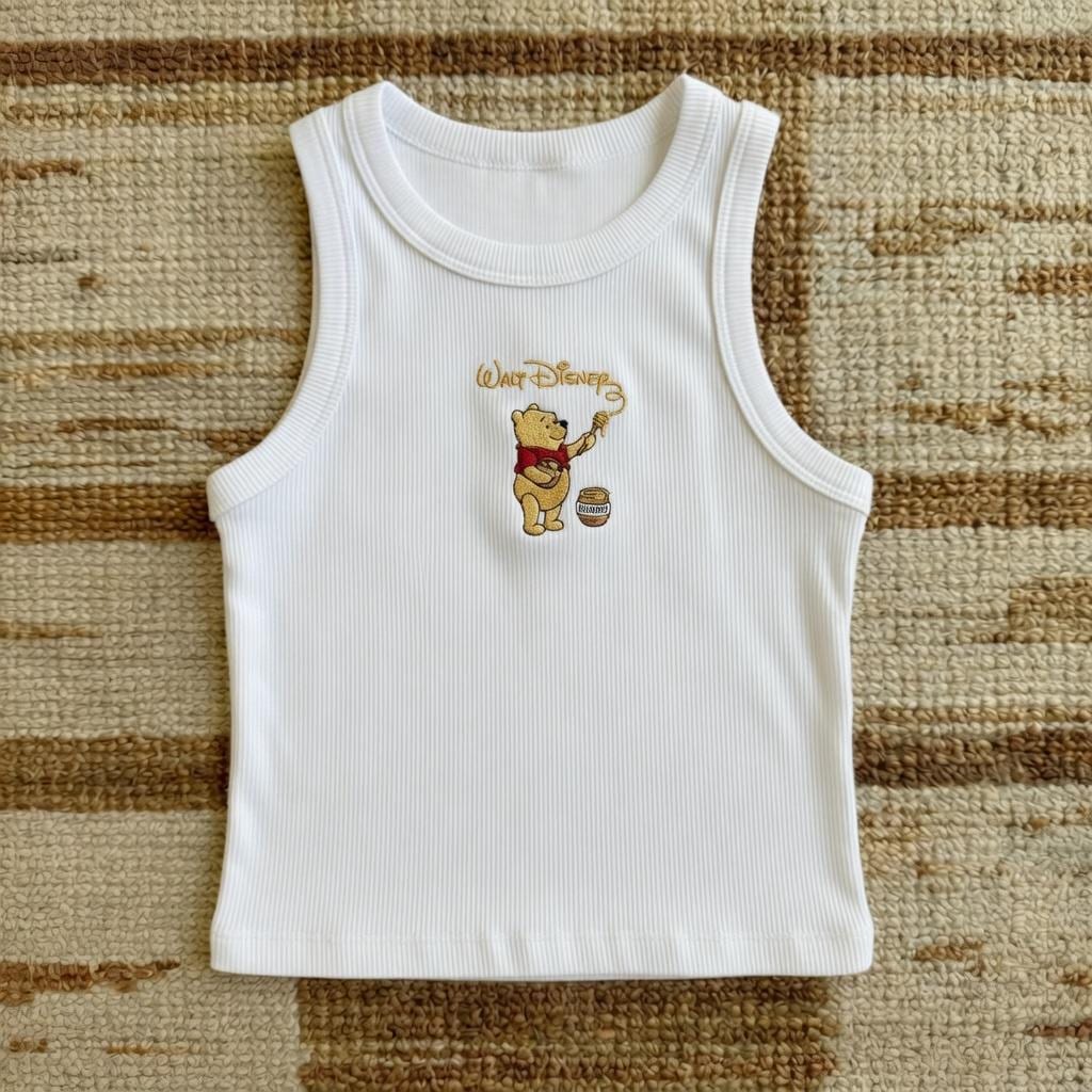 Embroidered Walt Disney Artist Winnie the Pooh Tank Top – Retro Park Outfit Shirt and Classic Pooh Gift Tee - photo 2