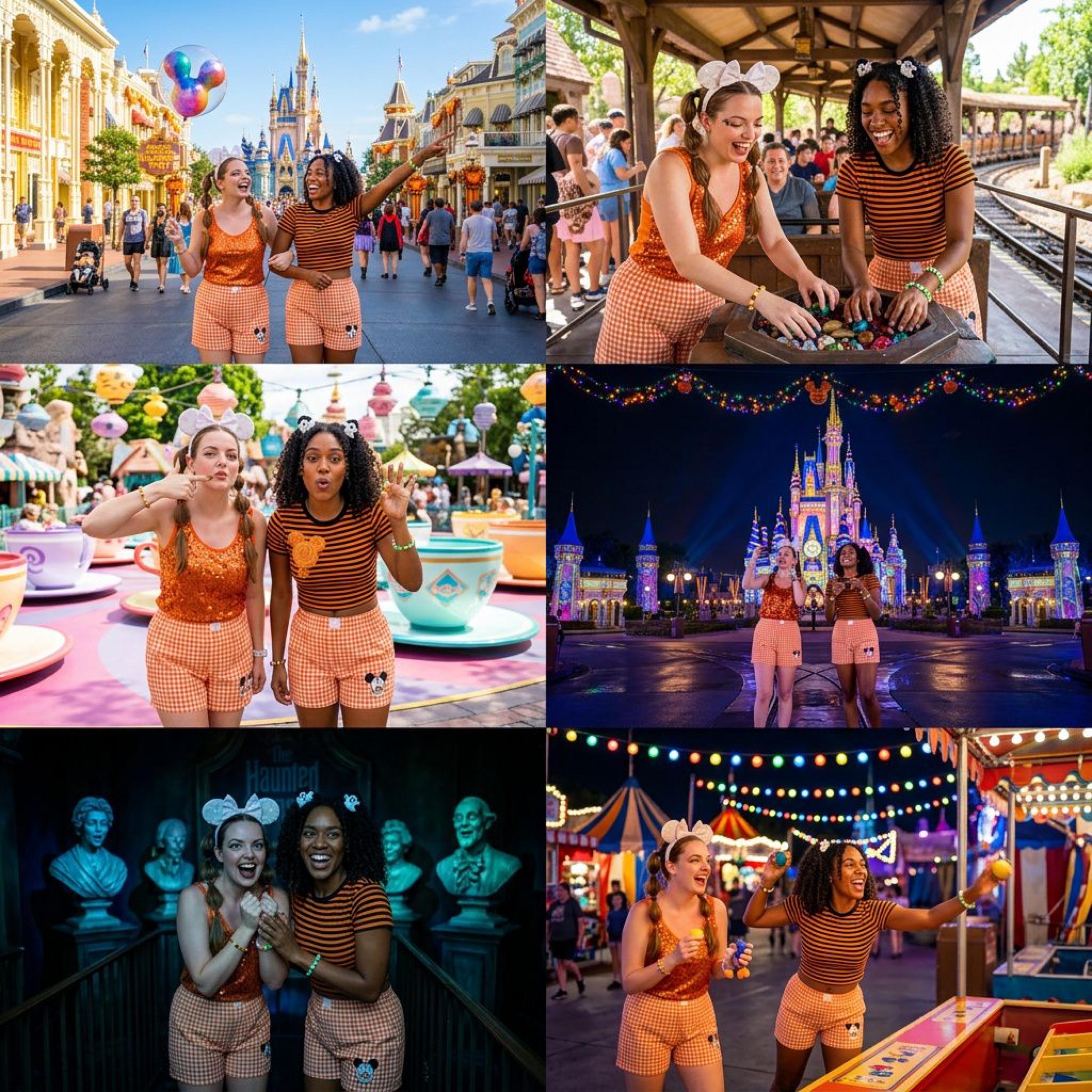 Adorable Disney Inspired Halloween Ghost Mouse Embroidered Gingham Shorts for Spooky Season Park Day Outfits - photo 4