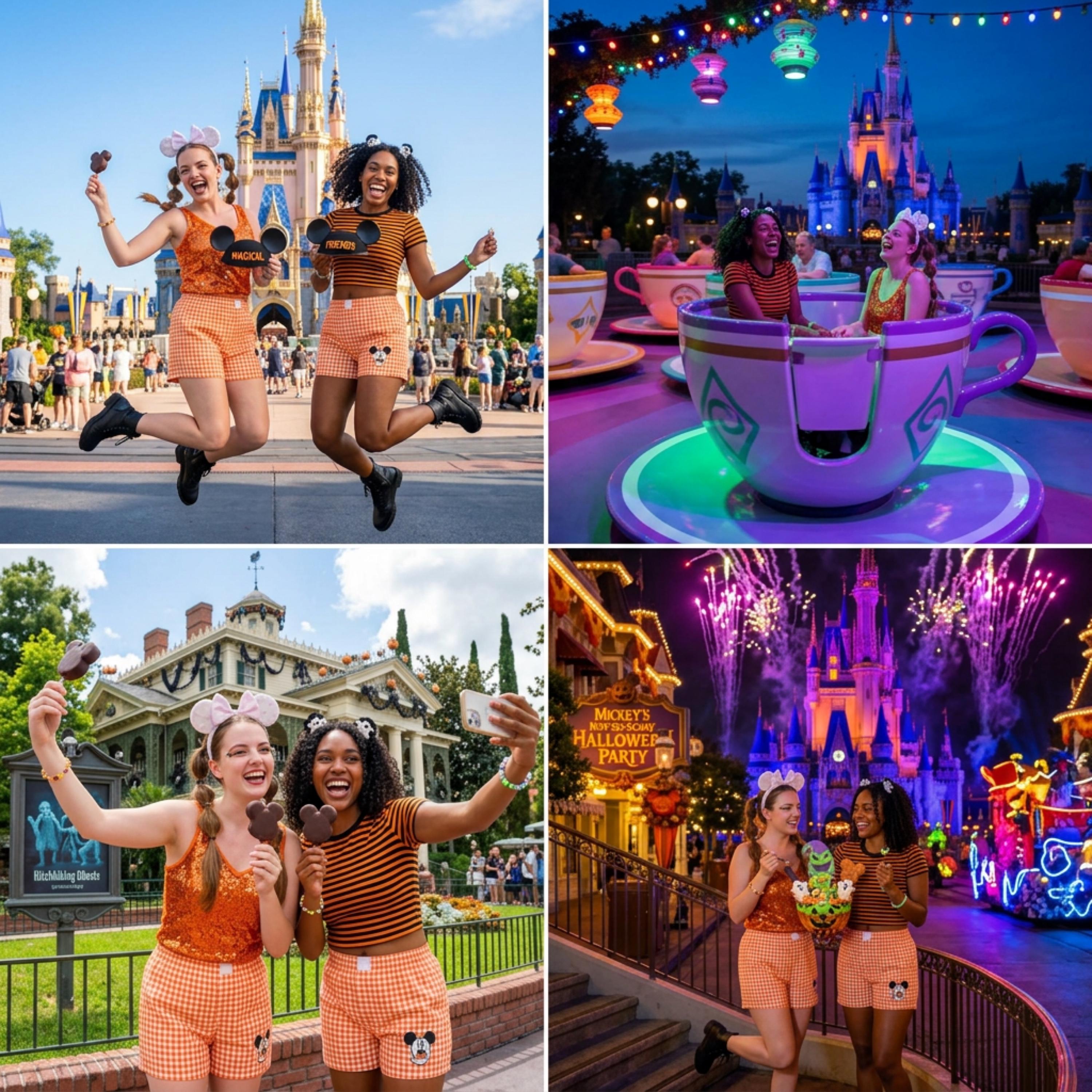 Adorable Disney Inspired Halloween Ghost Mouse Embroidered Gingham Shorts for Spooky Season Park Day Outfits - photo 5