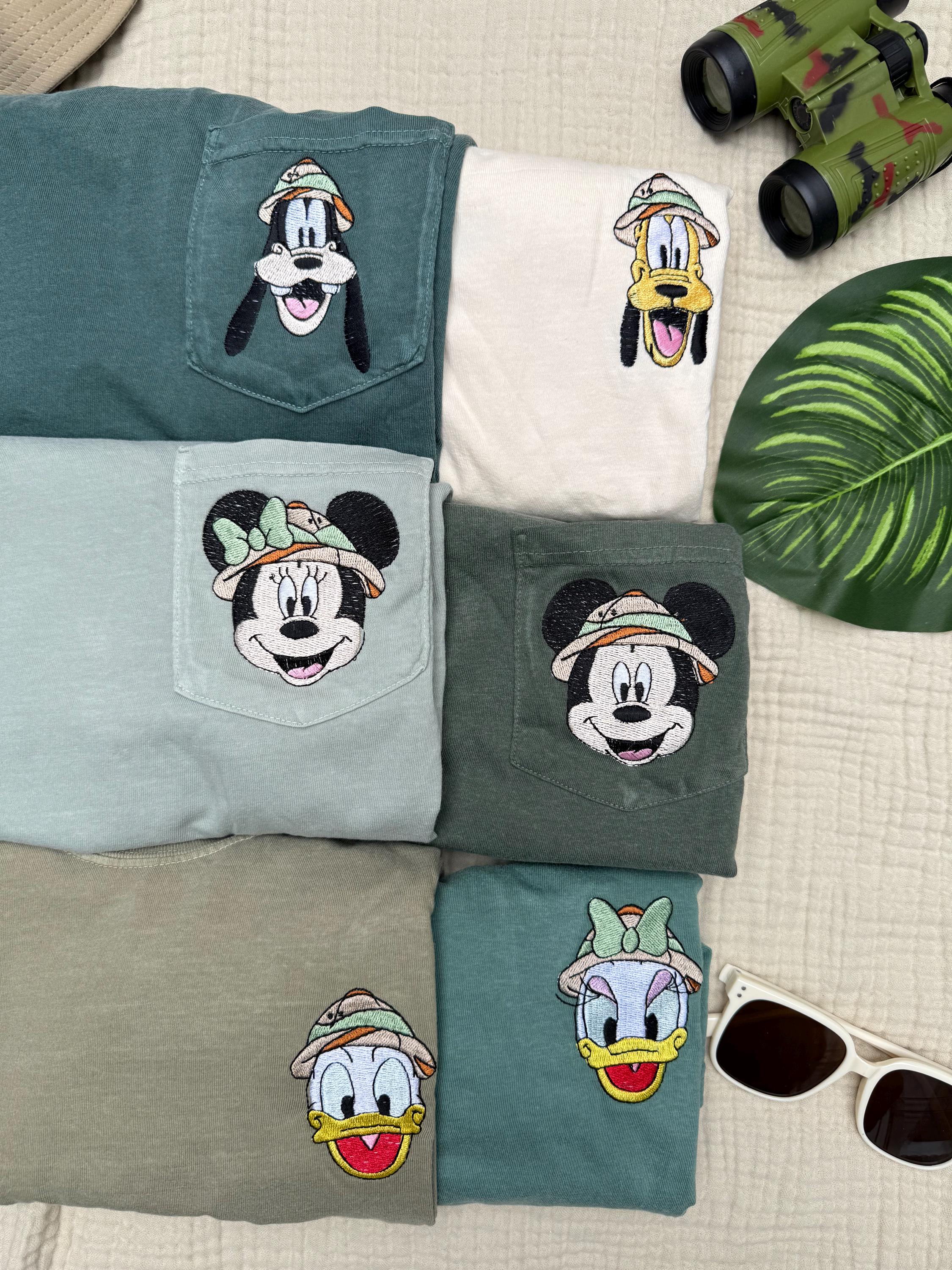 Animal Kingdom Mickey and Friends Inspired Embroidered Shirt – Disney Safari Pocket Tee for Adult Vacation Outfits