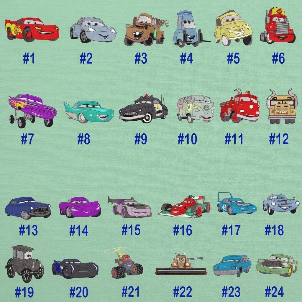 Custom Embroidered Disney Cars Tank Top with Lightning McQueen Mater and Sally – Cute Pixar Outfit Shirt Top - photo 5