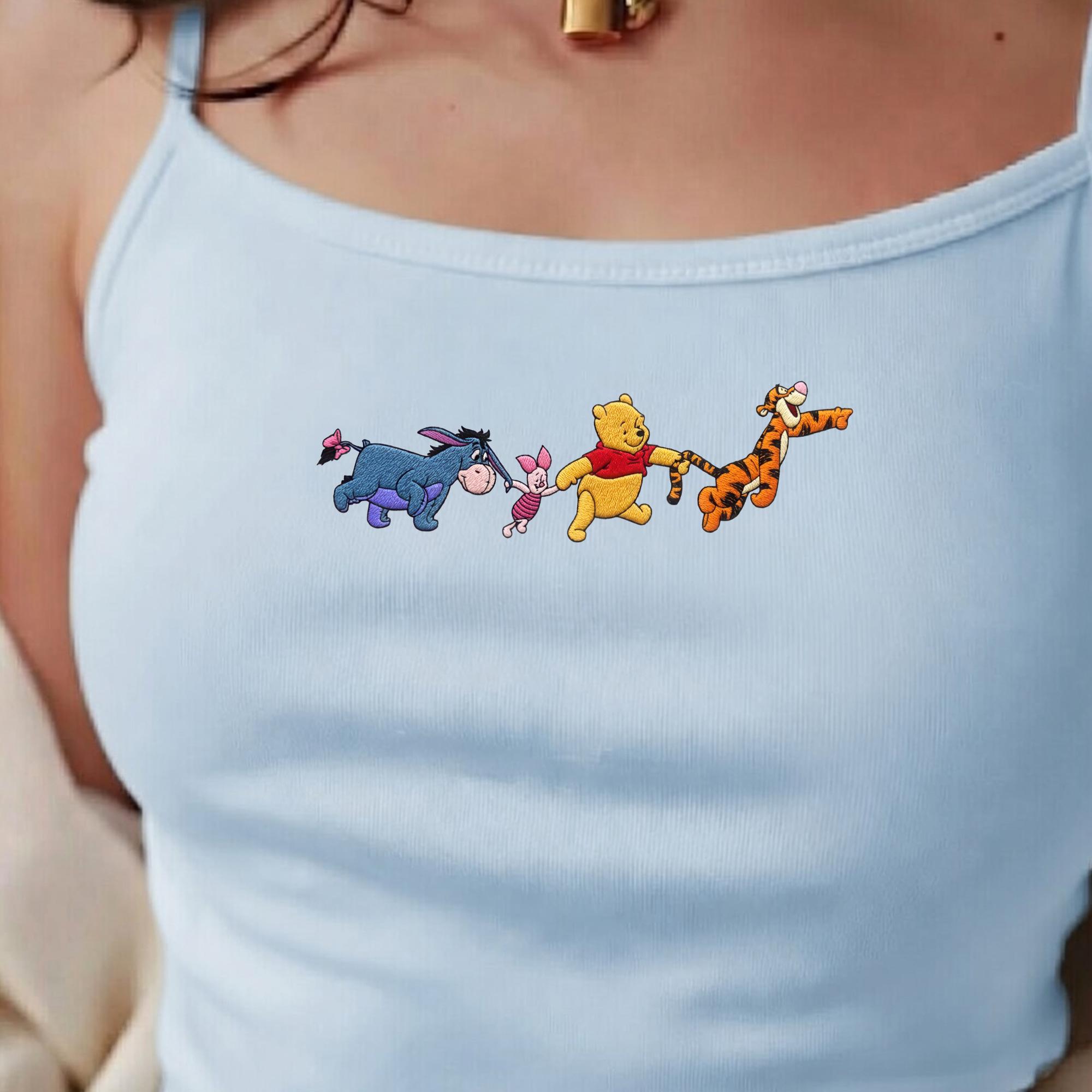 Embroidered Disney Winnie the Pooh Tank Top with Pooh Friends Baby Tee for Disneyland Vacation Outfit for Girls - photo 2