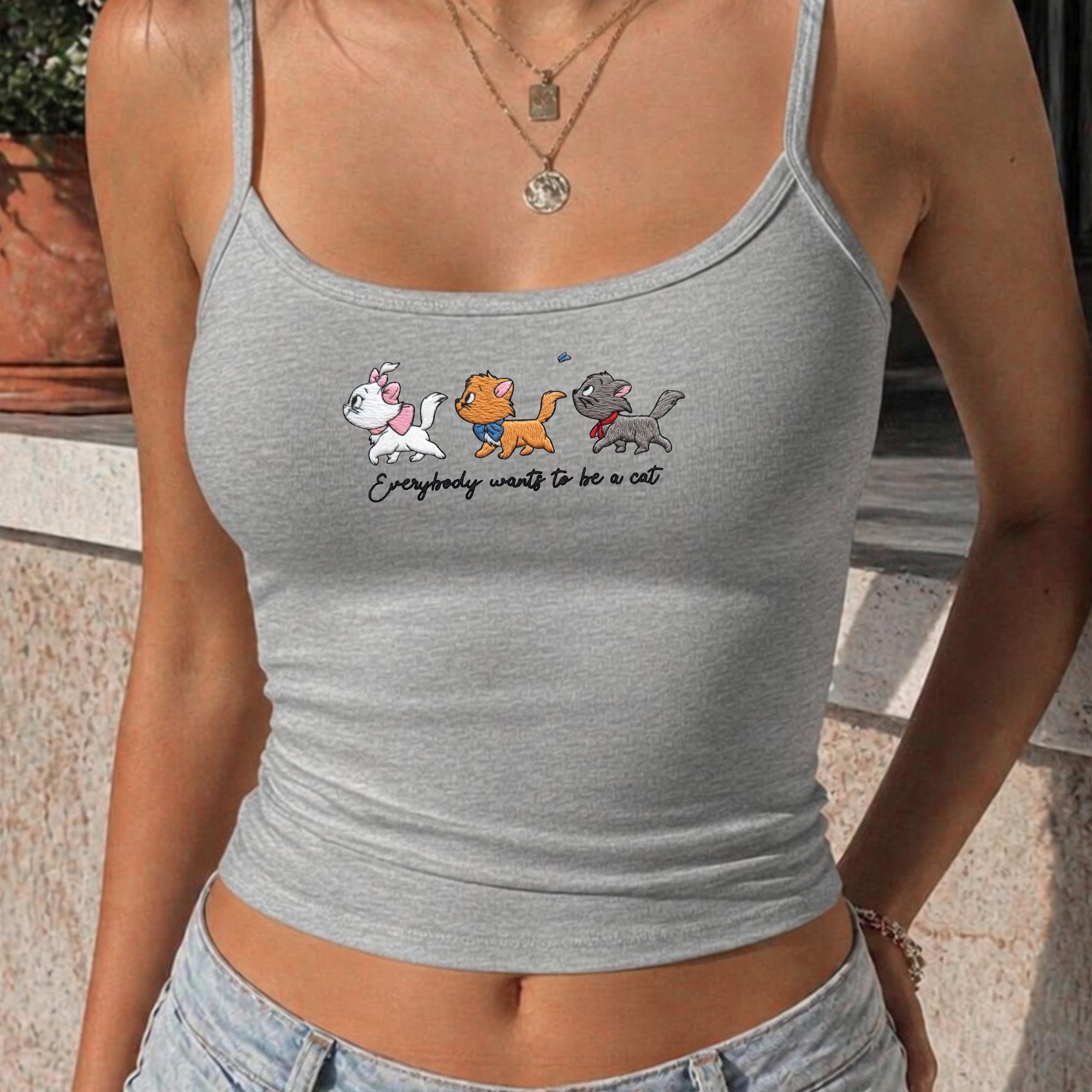 Embroidered Aristocats Cat Mom Tank Top with Disney Marie Toulouse Berlioz Shirt for Magic Kingdom Outfit - photo 3
