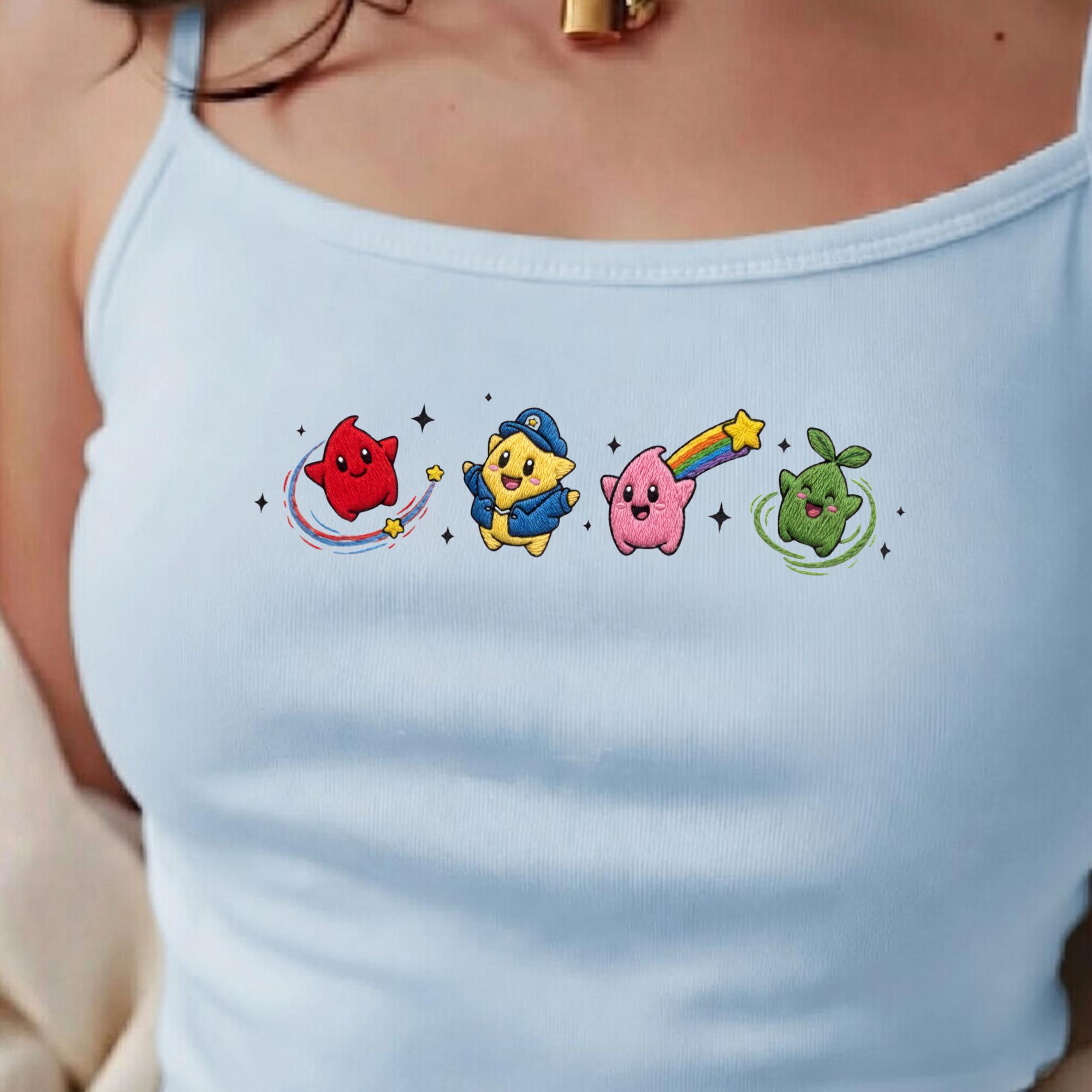 Embroidered Star Luma Ribbed Tank Top with Mario Galaxy Gamer Gift Shirt for Cute Crop Tank Top for Epic Universe Girls Trip - photo 2