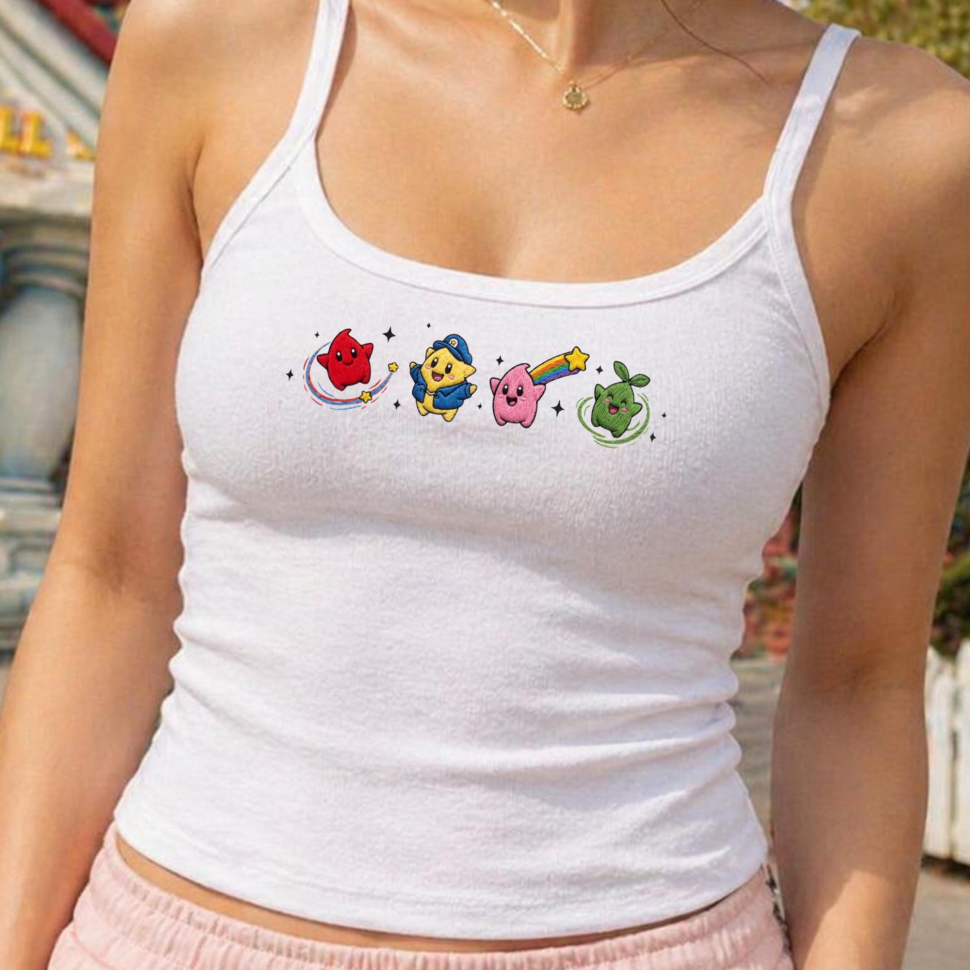 Embroidered Star Luma Ribbed Tank Top with Mario Galaxy Gamer Gift Shirt for Cute Crop Tank Top for Epic Universe Girls Trip - photo 7