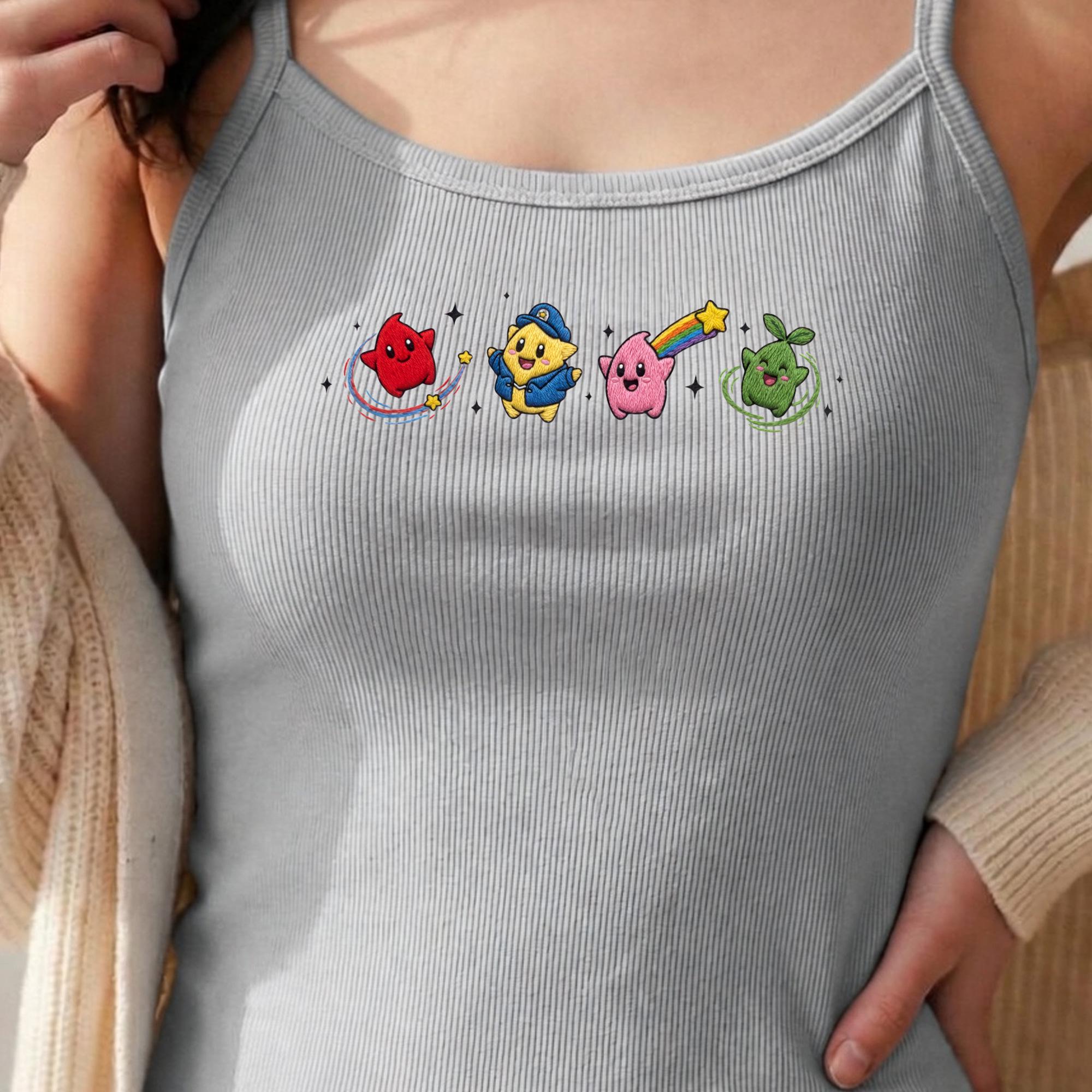 Embroidered Star Luma Ribbed Tank Top with Mario Galaxy Gamer Gift Shirt for Cute Crop Tank Top for Epic Universe Girls Trip - photo 8