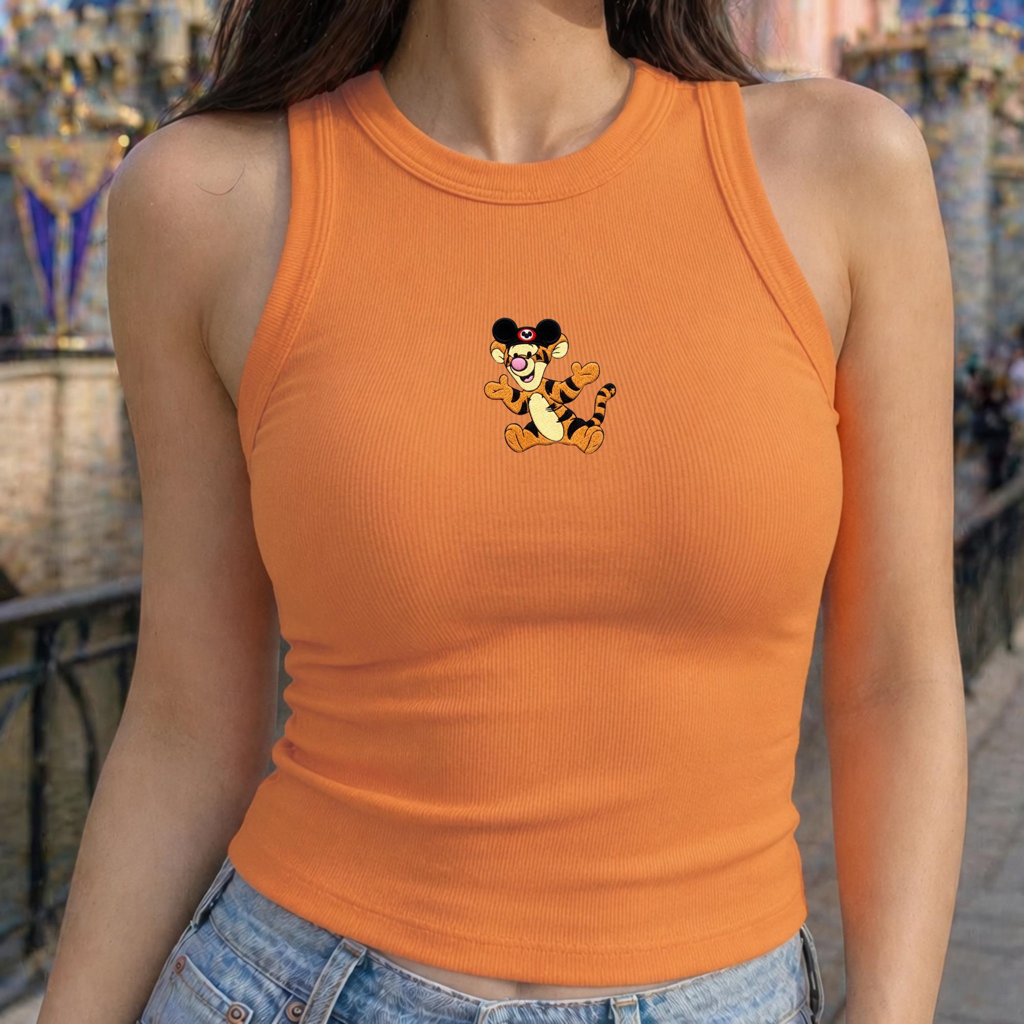 Embroidered Disney Winnie The Pooh Tank Top with Pooh Tigger Eeyore Piglet Watercolor Baby Tee for Disney Group Matching Outfit Tee - photo 3