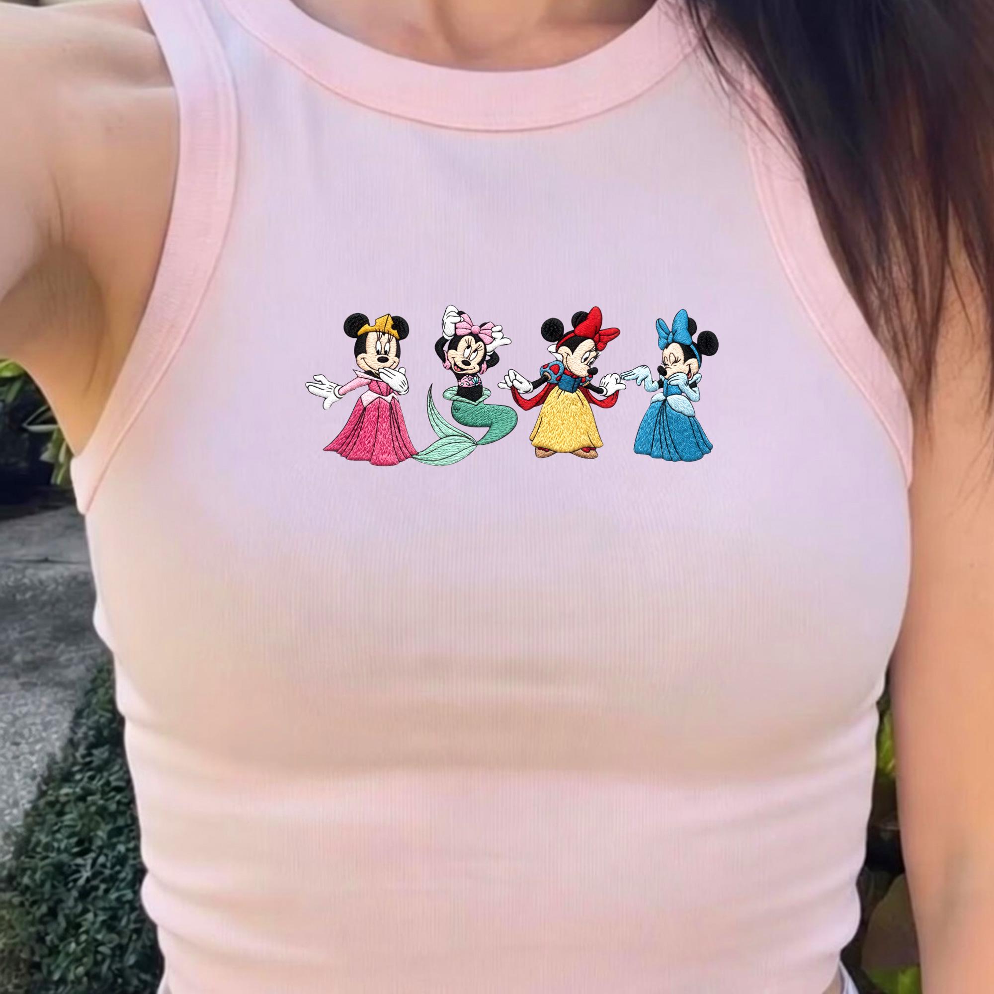 Embroidered Disney Princess Minnie Mouse Tank Top with Minnie Princess Shirt and Disney Trip Shirt for Disney Princess Baby Tee