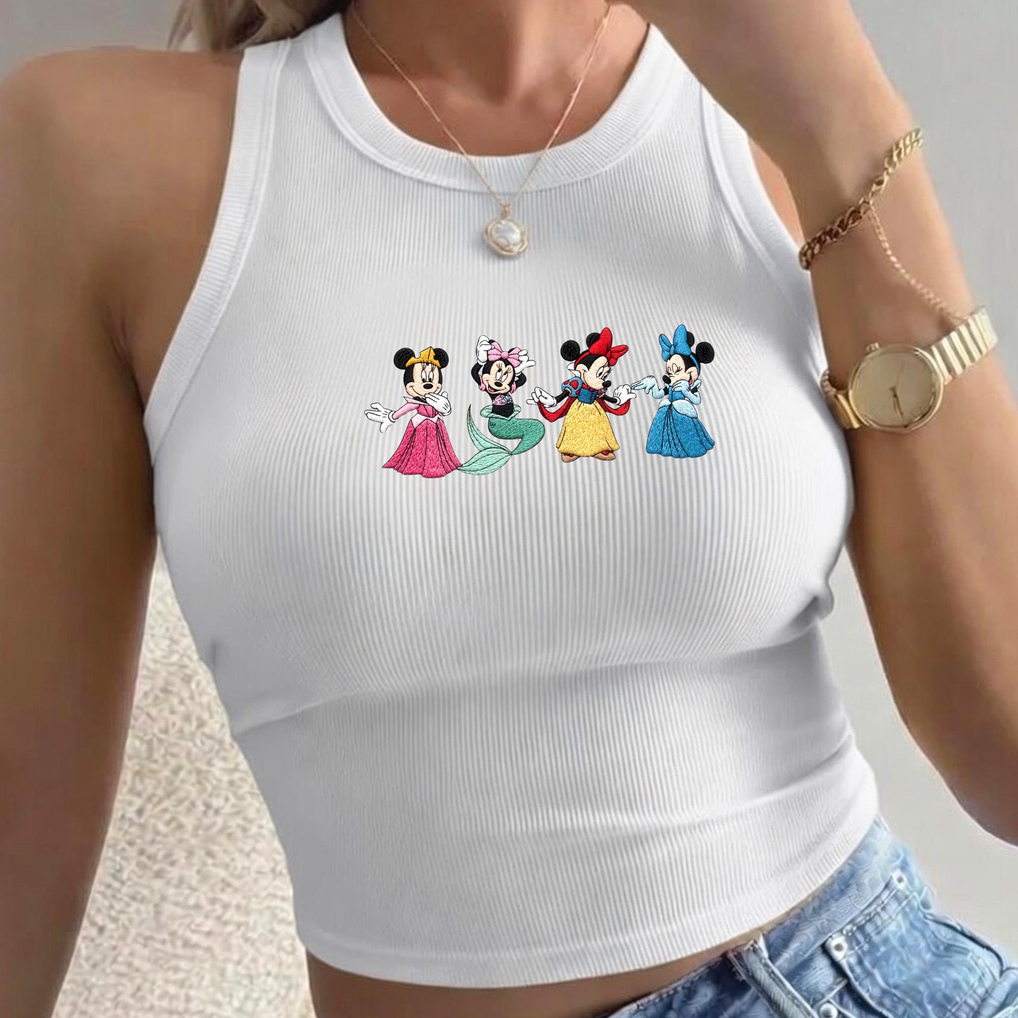 Embroidered Disney Princess Minnie Mouse Tank Top with Minnie Princess Shirt and Disney Trip Shirt for Disney Princess Baby Tee - photo 10