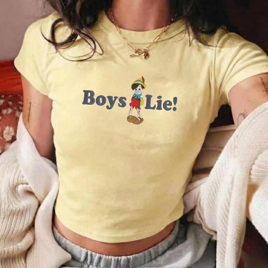 Embroidered Disney Pinocchio Boys Lie Baby Tee and Tank Top – Summer Crop Top for Magic Kingdom Disneyland Family Trips