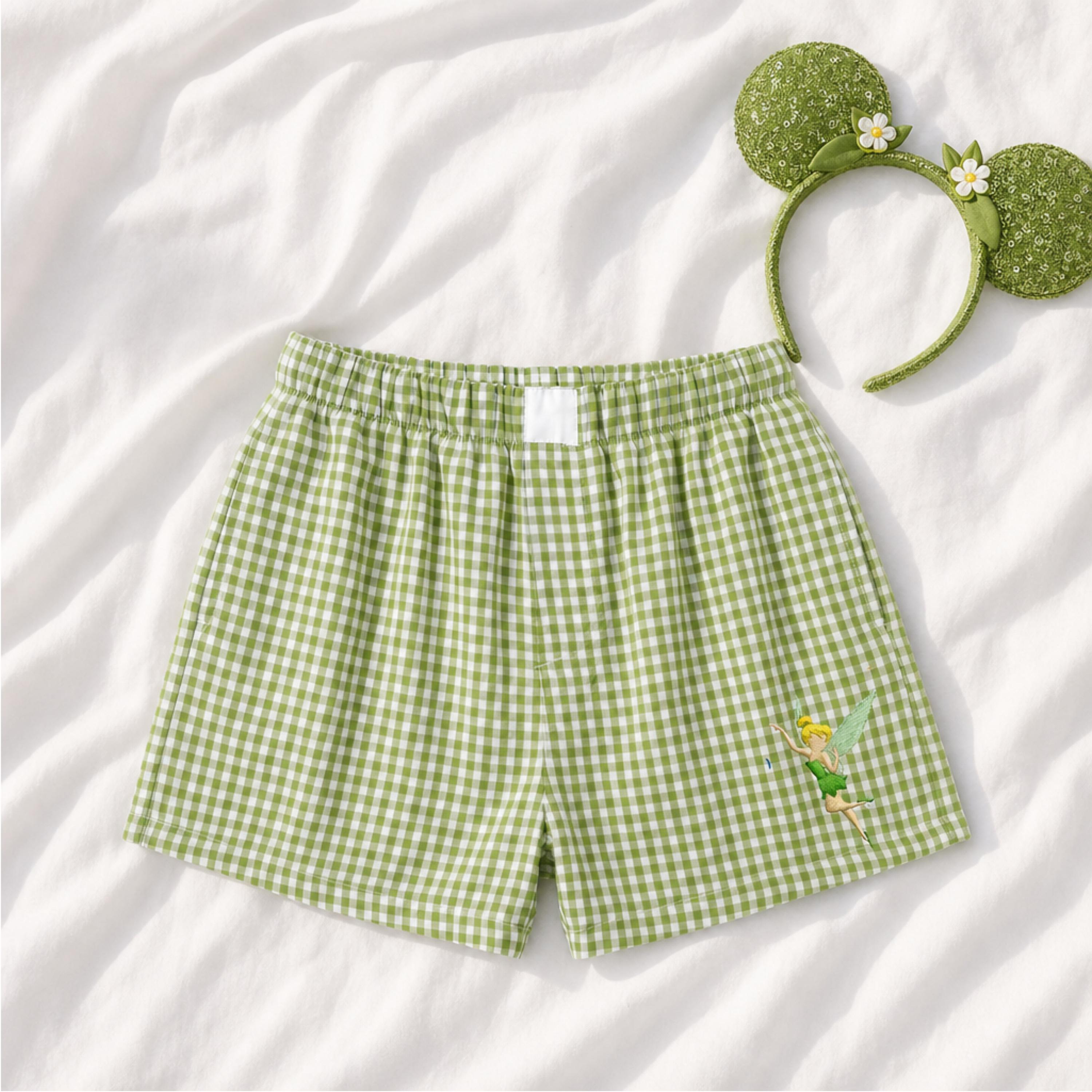 Disney Pixie Hollow Inspired Embroidered Gingham Shorts – Fairy Themed Collection for Park Days and Summer Outfits - photo 2