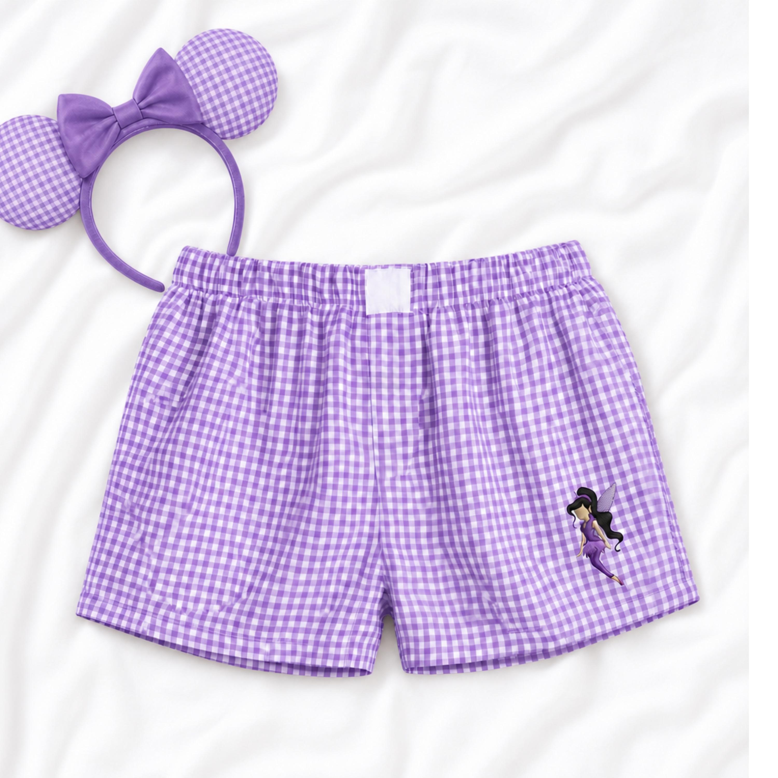 Disney Pixie Hollow Inspired Embroidered Gingham Shorts – Fairy Themed Collection for Park Days and Summer Outfits - photo 5