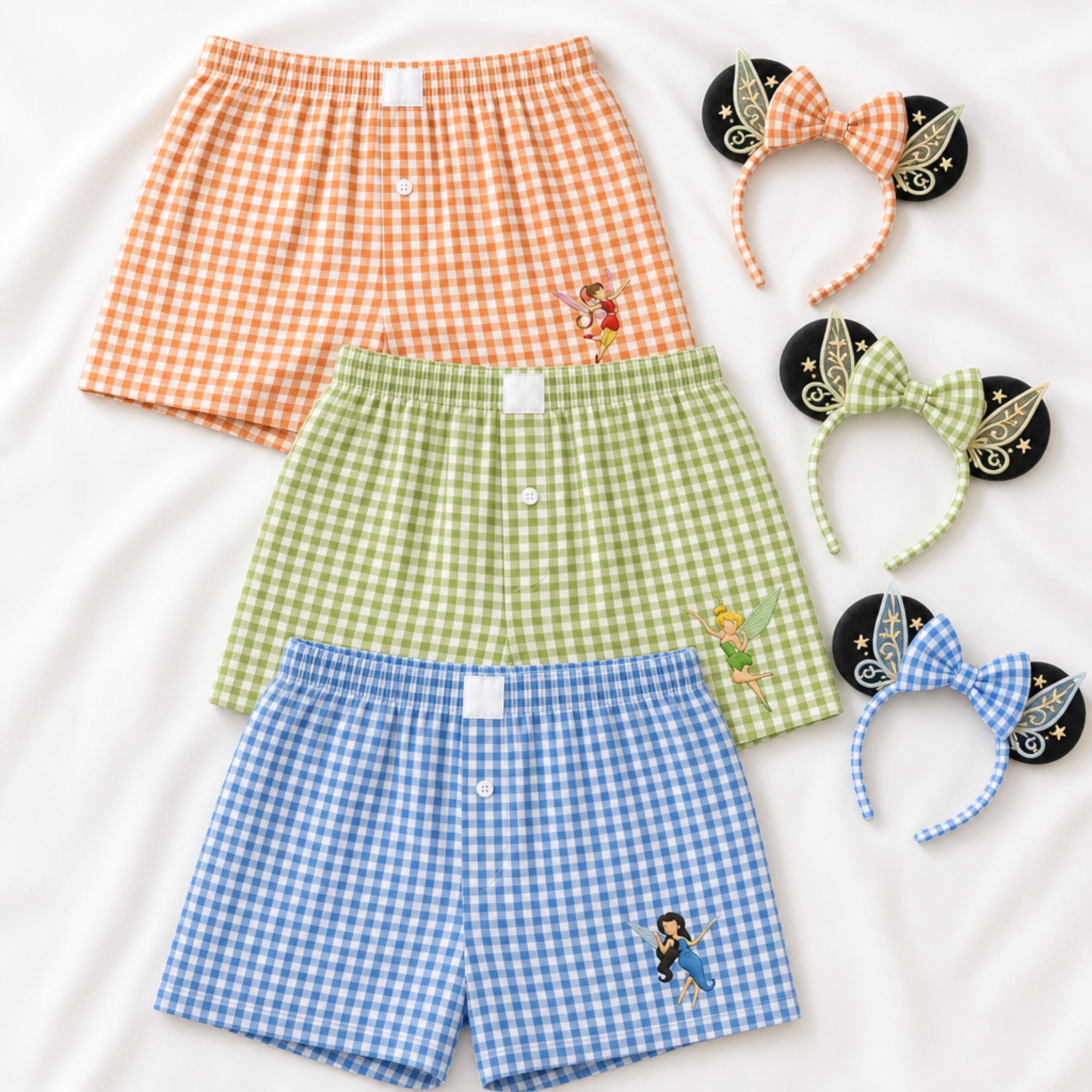 Disney Pixie Hollow Inspired Embroidered Gingham Shorts – Fairy Themed Collection for Park Days and Summer Outfits - photo 8