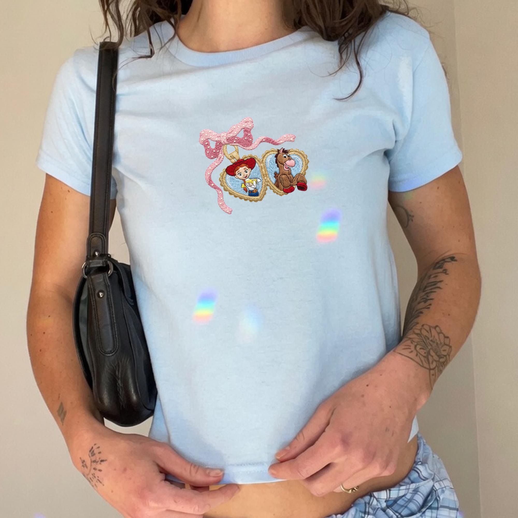 Embroidered Jessie Bullseye Baby Tee with Vintage Toy Story Shirt and Cute Y2K Disney Top for Theme Park Trip Outfit - photo 9