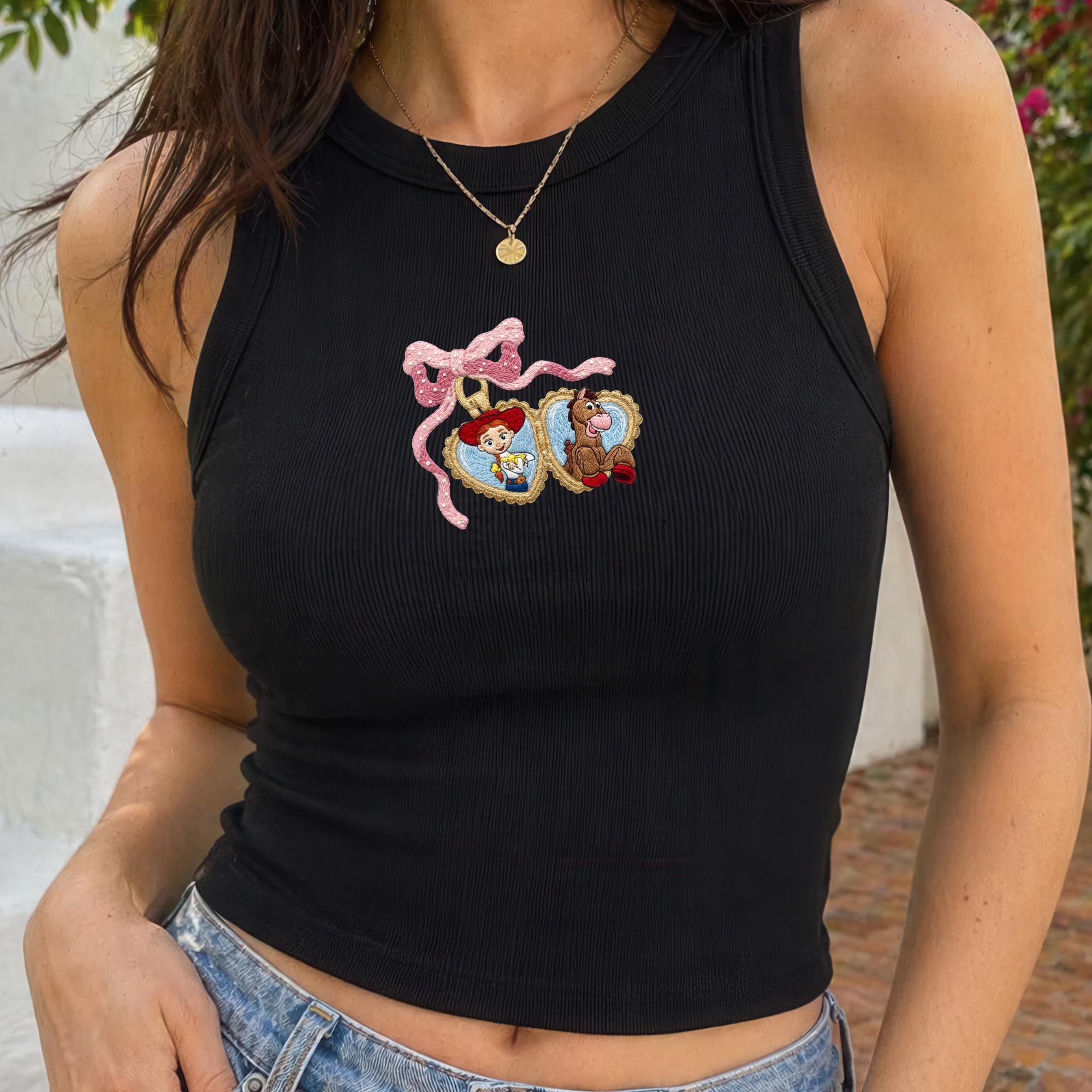 Embroidered Jessie Bullseye Baby Tee with Vintage Toy Story Shirt and Cute Y2K Disney Top for Theme Park Trip Outfit - photo 10