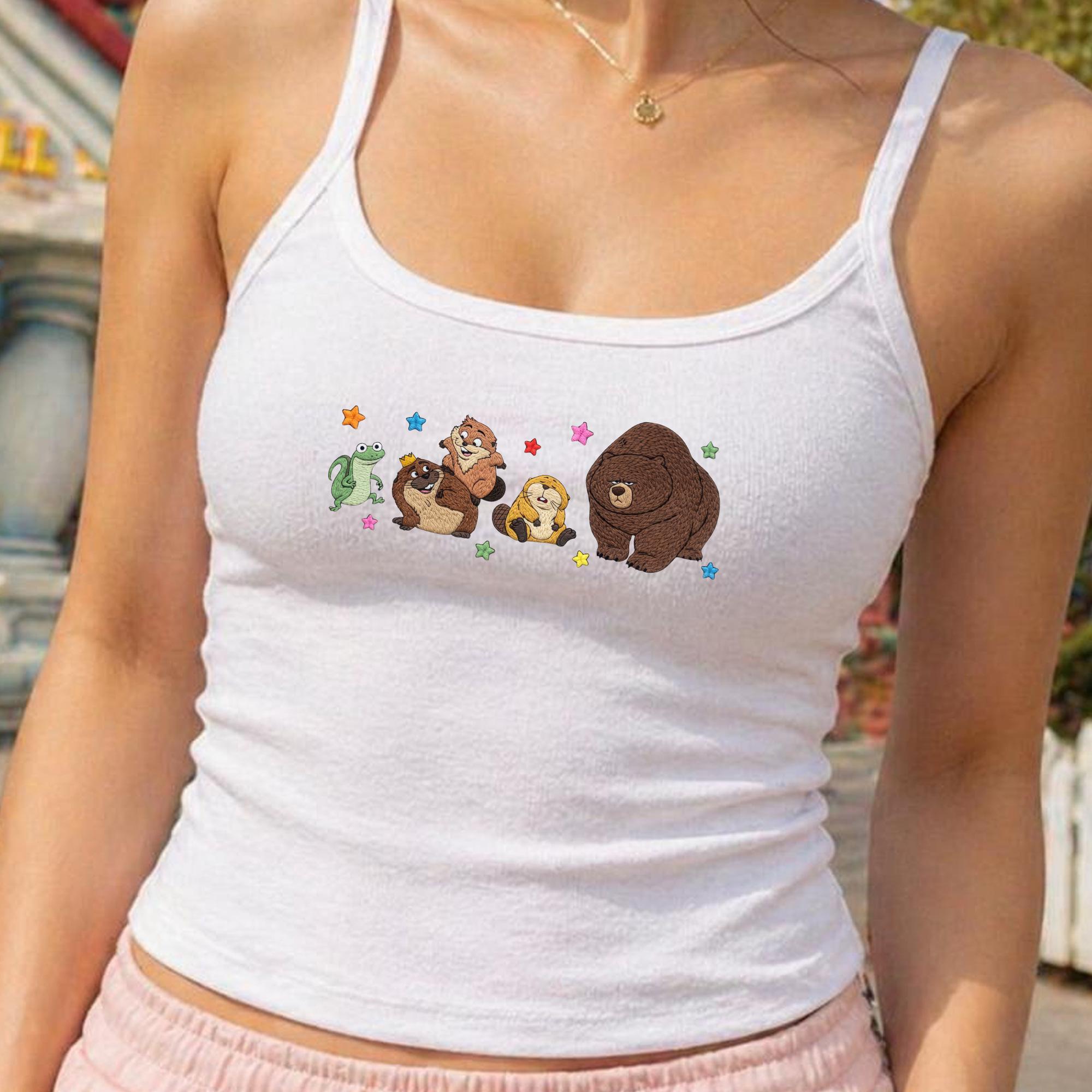 Embroidered Hoppers Tank Top with Cute Movie Character Baby Tee and WDW Disney Trip Shirt for Mabel Bear Lizard Vacation Outfit - photo 2