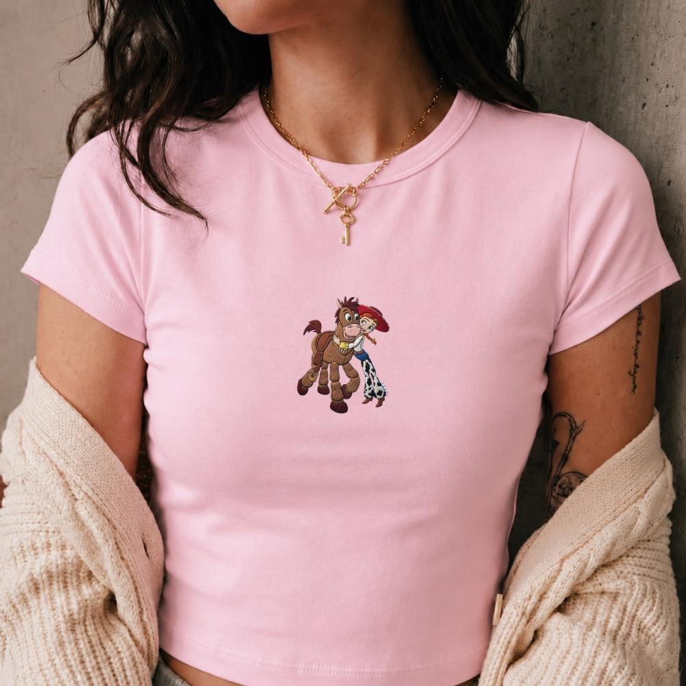 Embroidered Toy Story Jessie and Bullseye Baby Tee – Retro Disney Family Matching Shirt for Park Days and Trips - photo 3