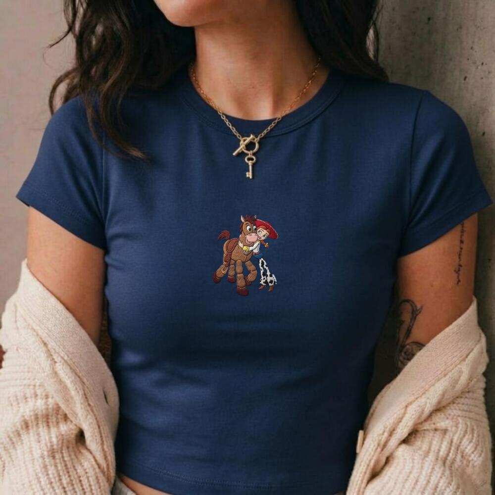 Embroidered Toy Story Jessie and Bullseye Baby Tee – Retro Disney Family Matching Shirt for Park Days and Trips - photo 4