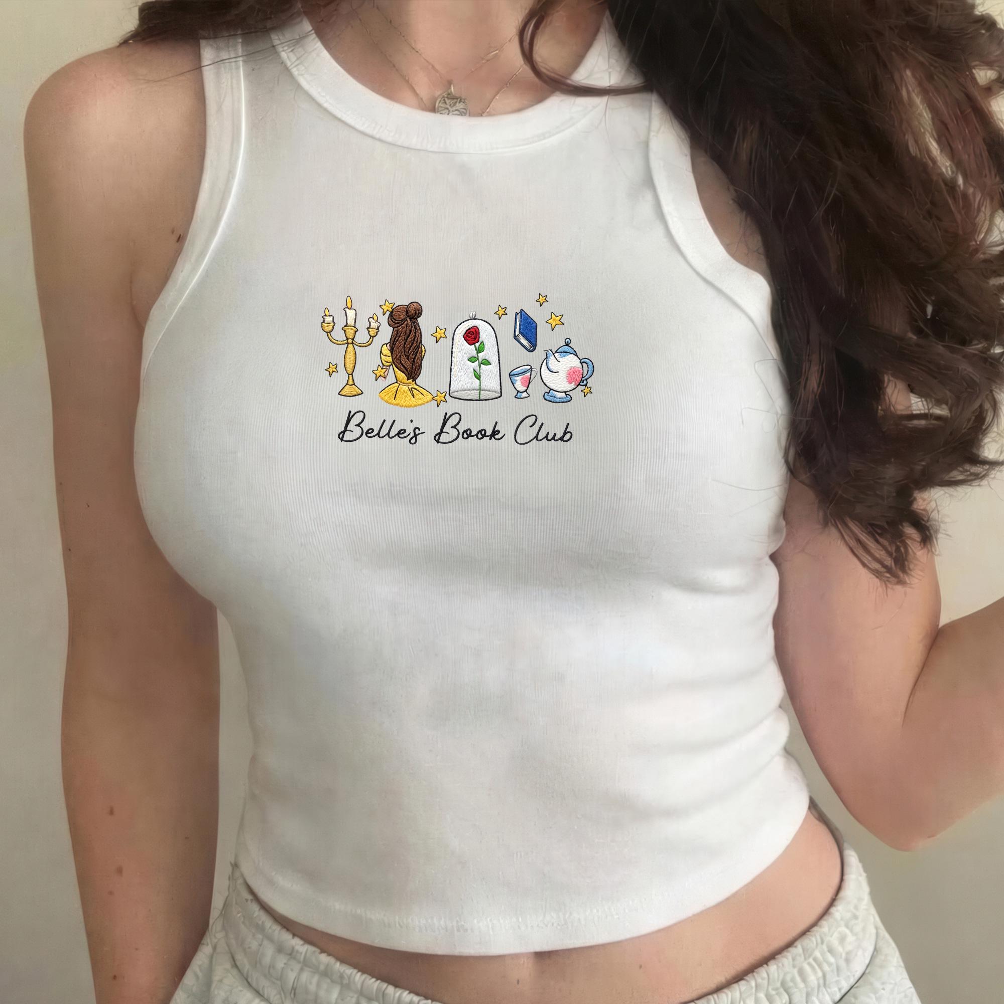 Embroidered Belle S Book Club Baby Tee – Cute Beauty And The Beast Inspired Tank Top Shirt For Magic Kingdom Park Outfit And Book Lover - photo 2
