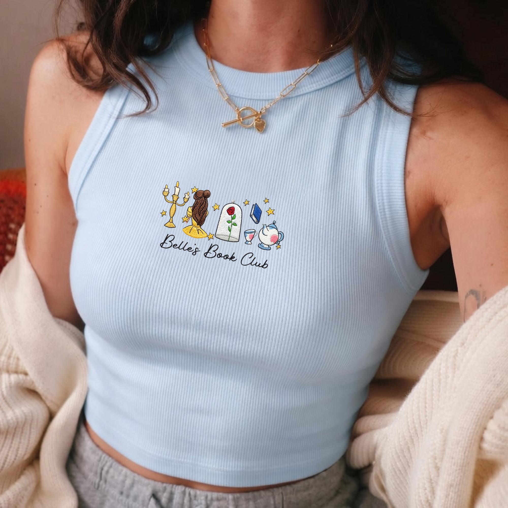 Embroidered Belle S Book Club Baby Tee – Cute Beauty And The Beast Inspired Tank Top Shirt For Magic Kingdom Park Outfit And Book Lover - photo 3