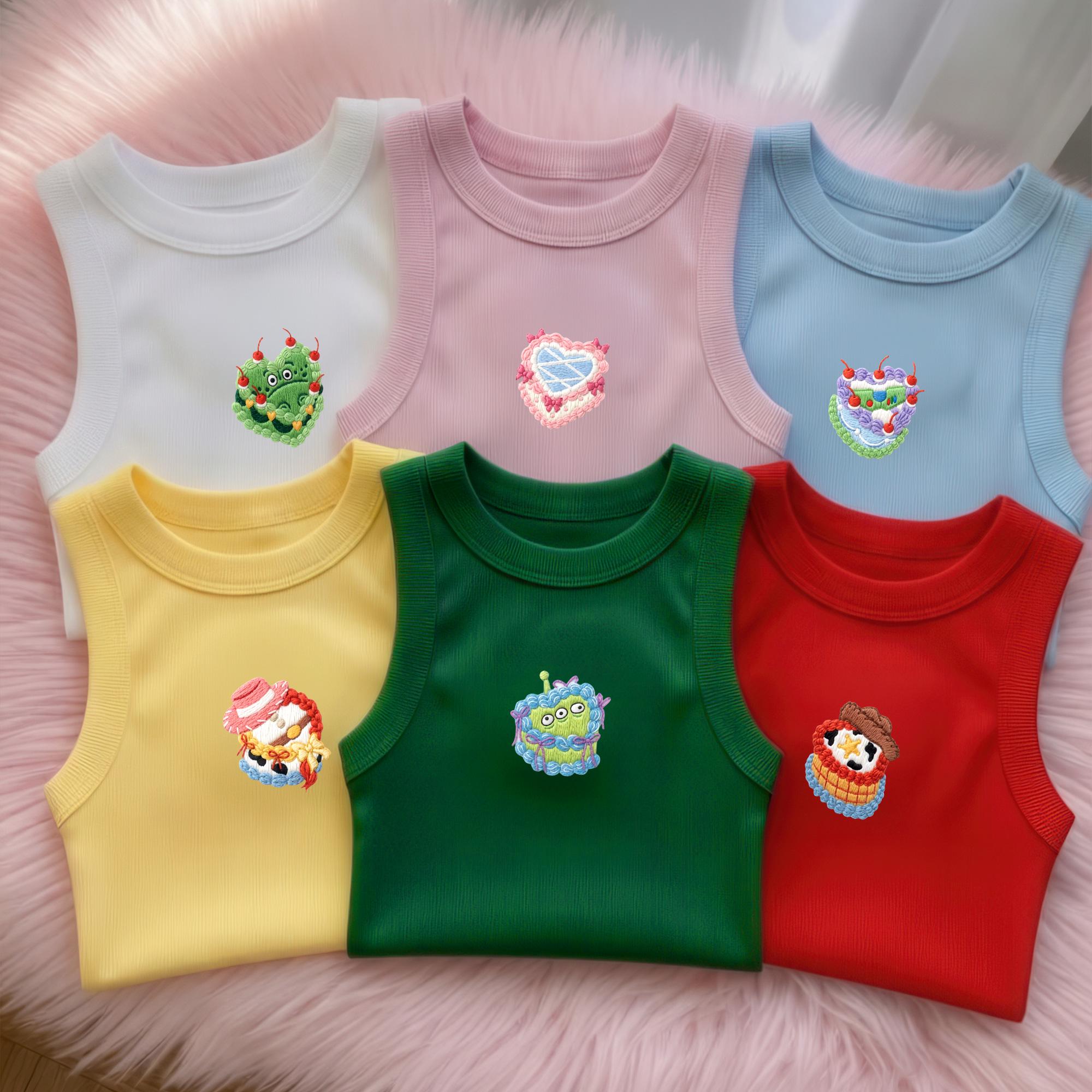 Embroidered Toy Story Coquette Cakes Tank Top with Pixar Toy Story Style Bakery Tank for Disney Treats Shirt Baby Tee