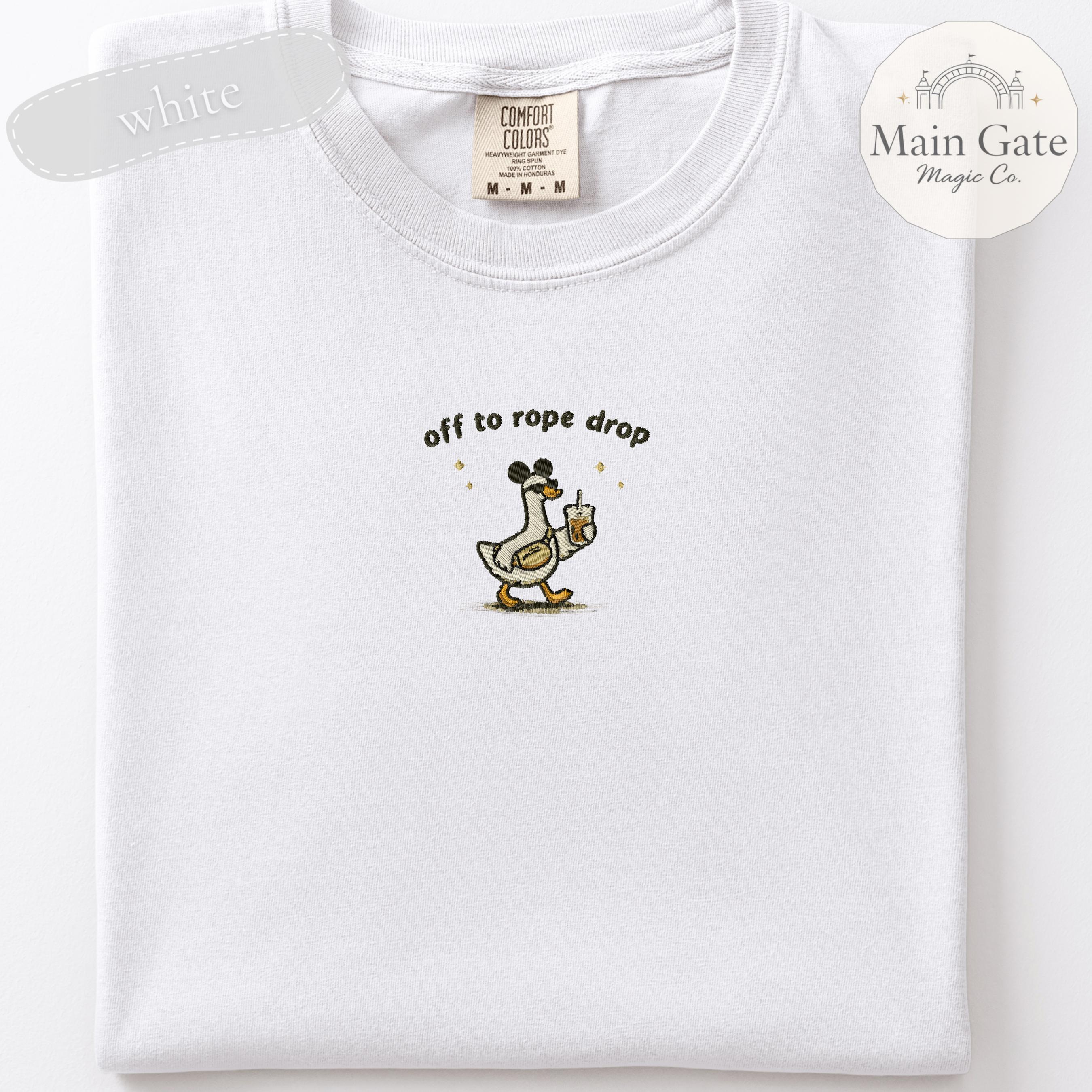 Embroidered Off To Rope Drop Comfort Colors Shirt – Disney Inspired Theme Park Day Tee and Gift for Adults - photo 3