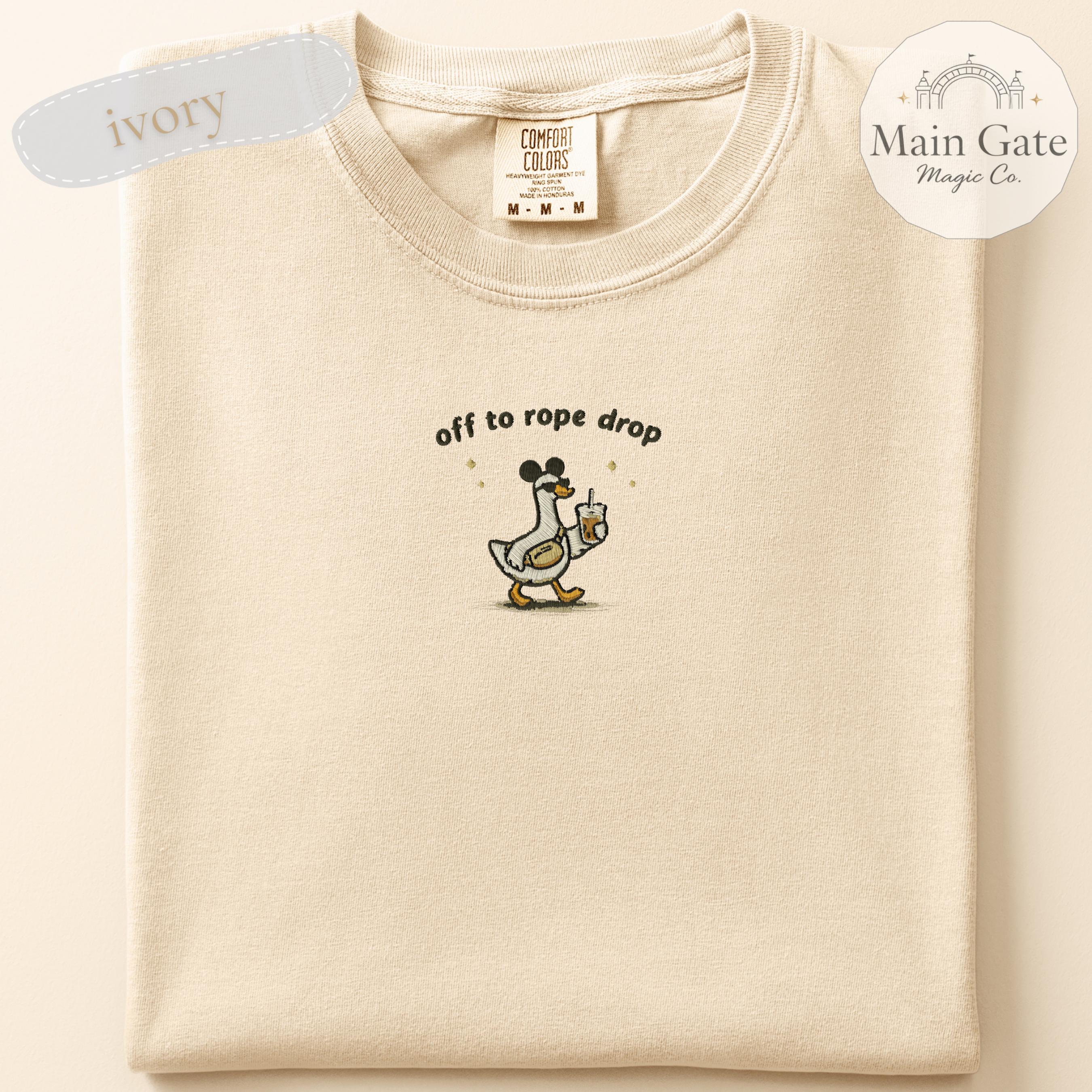 Embroidered Off To Rope Drop Comfort Colors Shirt – Disney Inspired Theme Park Day Tee and Gift for Adults - photo 4