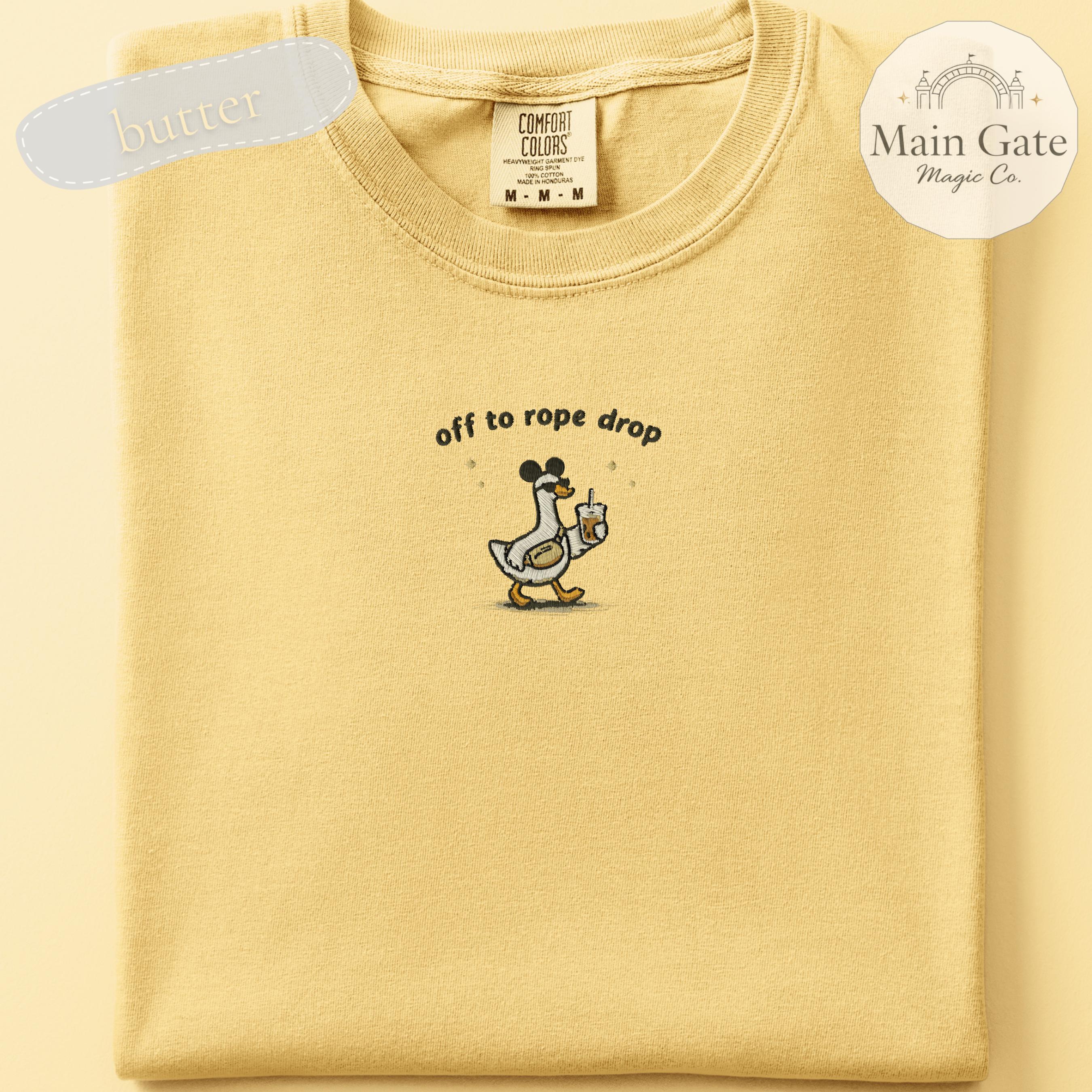 Embroidered Off To Rope Drop Comfort Colors Shirt – Disney Inspired Theme Park Day Tee and Gift for Adults - photo 5