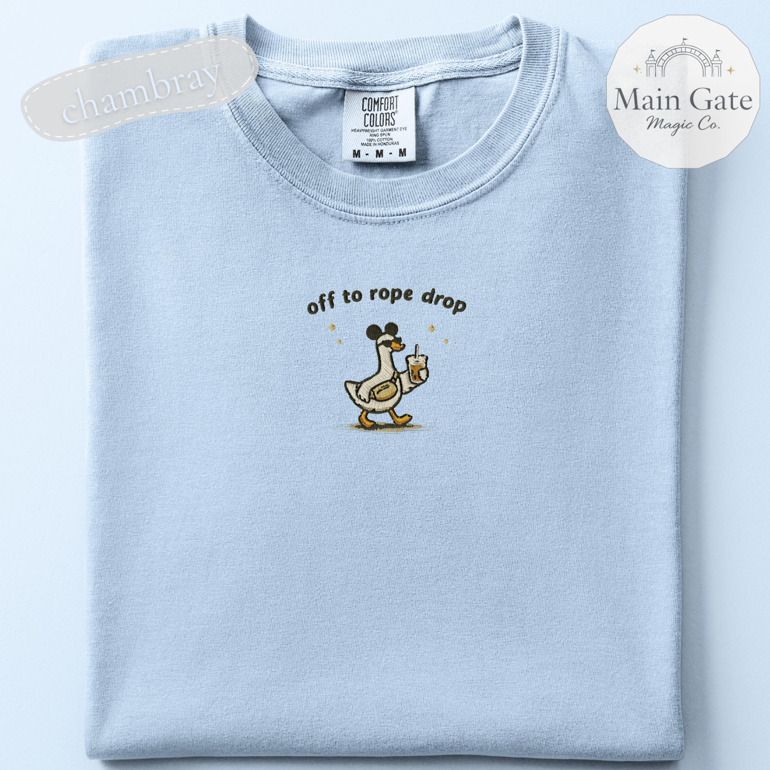 Embroidered Off To Rope Drop Comfort Colors Shirt – Disney Inspired Theme Park Day Tee and Gift for Adults - photo 7