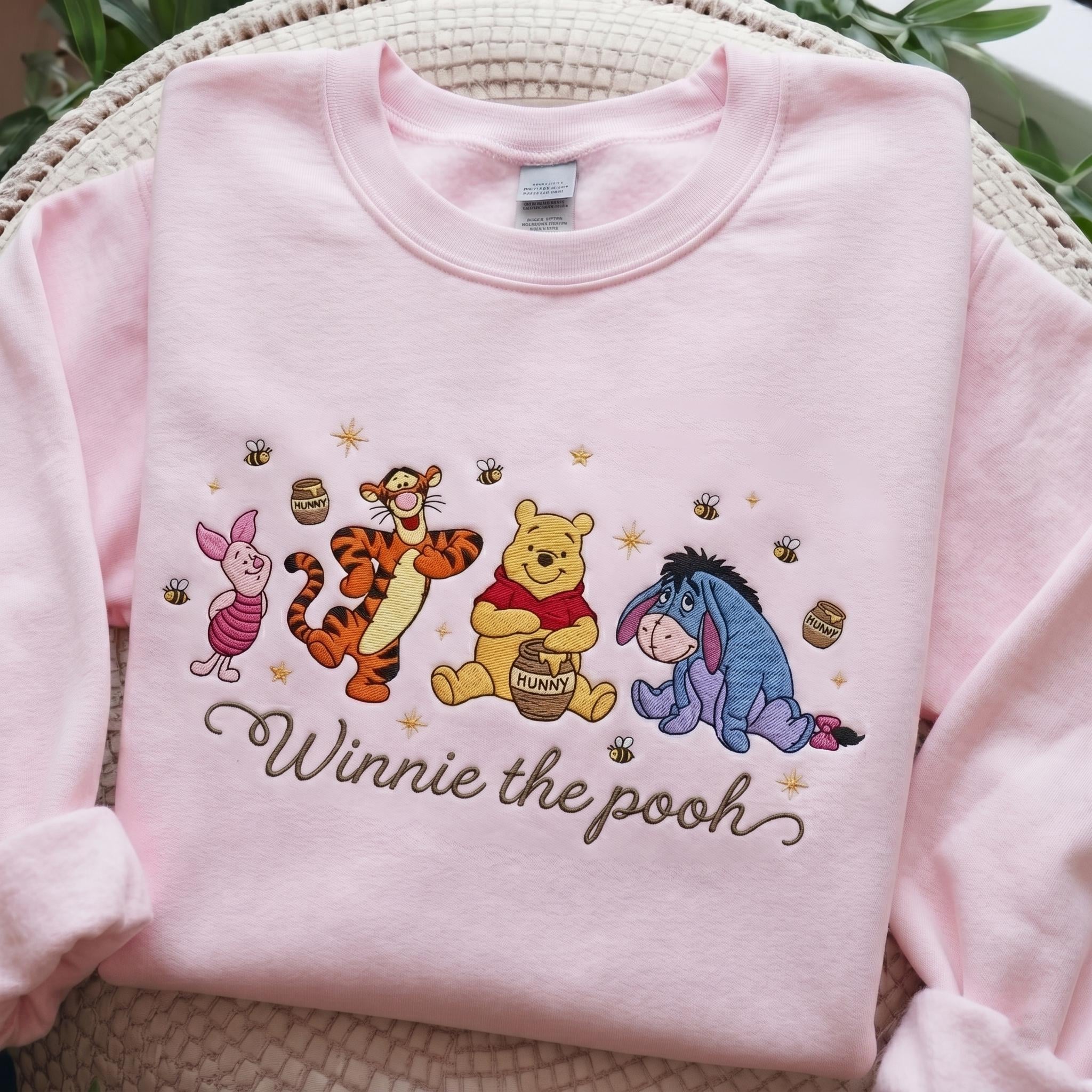 Classic Winnie the Pooh Bear and Friend Embroidered Sweatshirt – Cozy Pooh Outfit and Disney Lovers Gift - photo 4