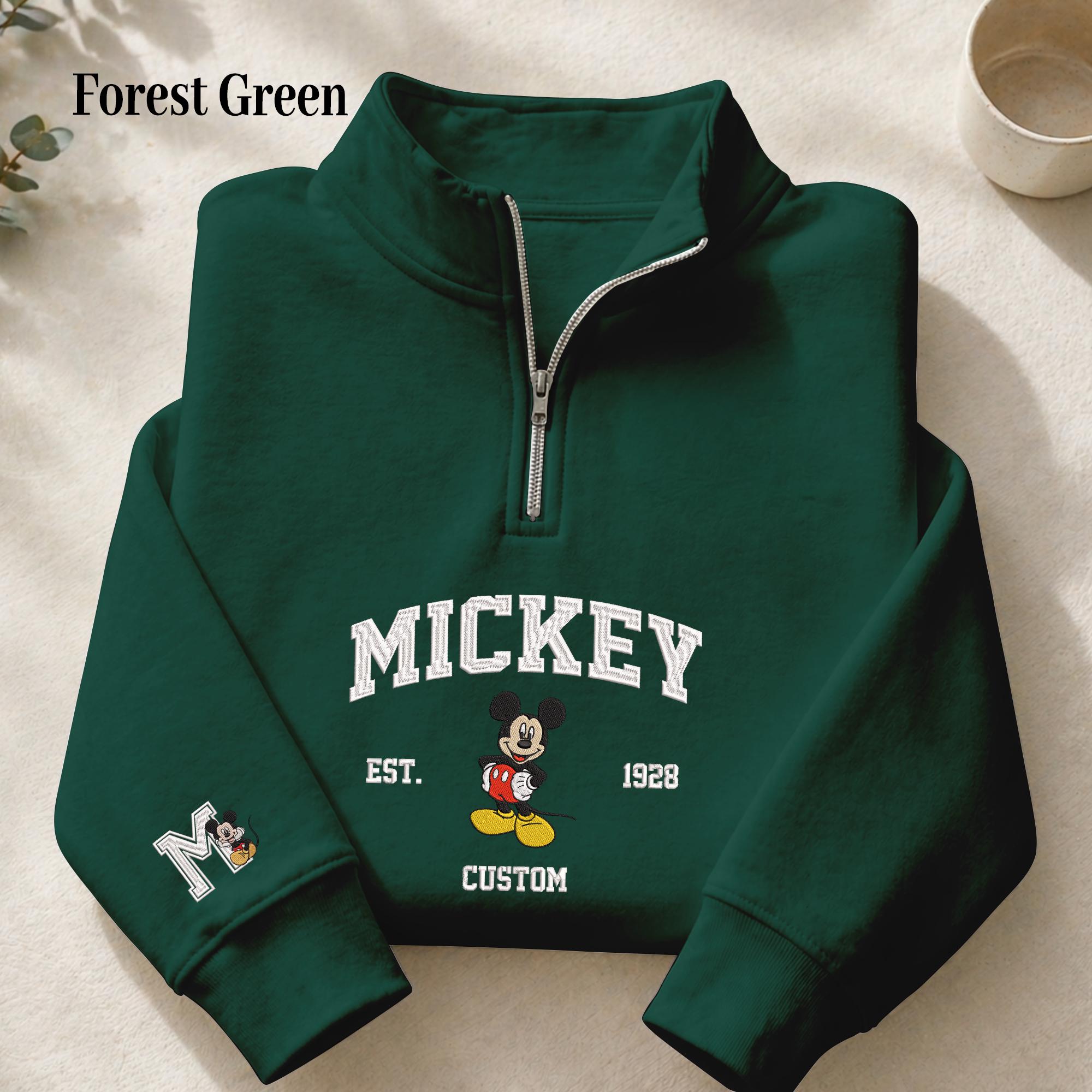 Personalized Mickey Mouse Custom Embroidered Quarter Zip Sweatshirt – Disney Inspired Pullover Gift for Women - photo 5