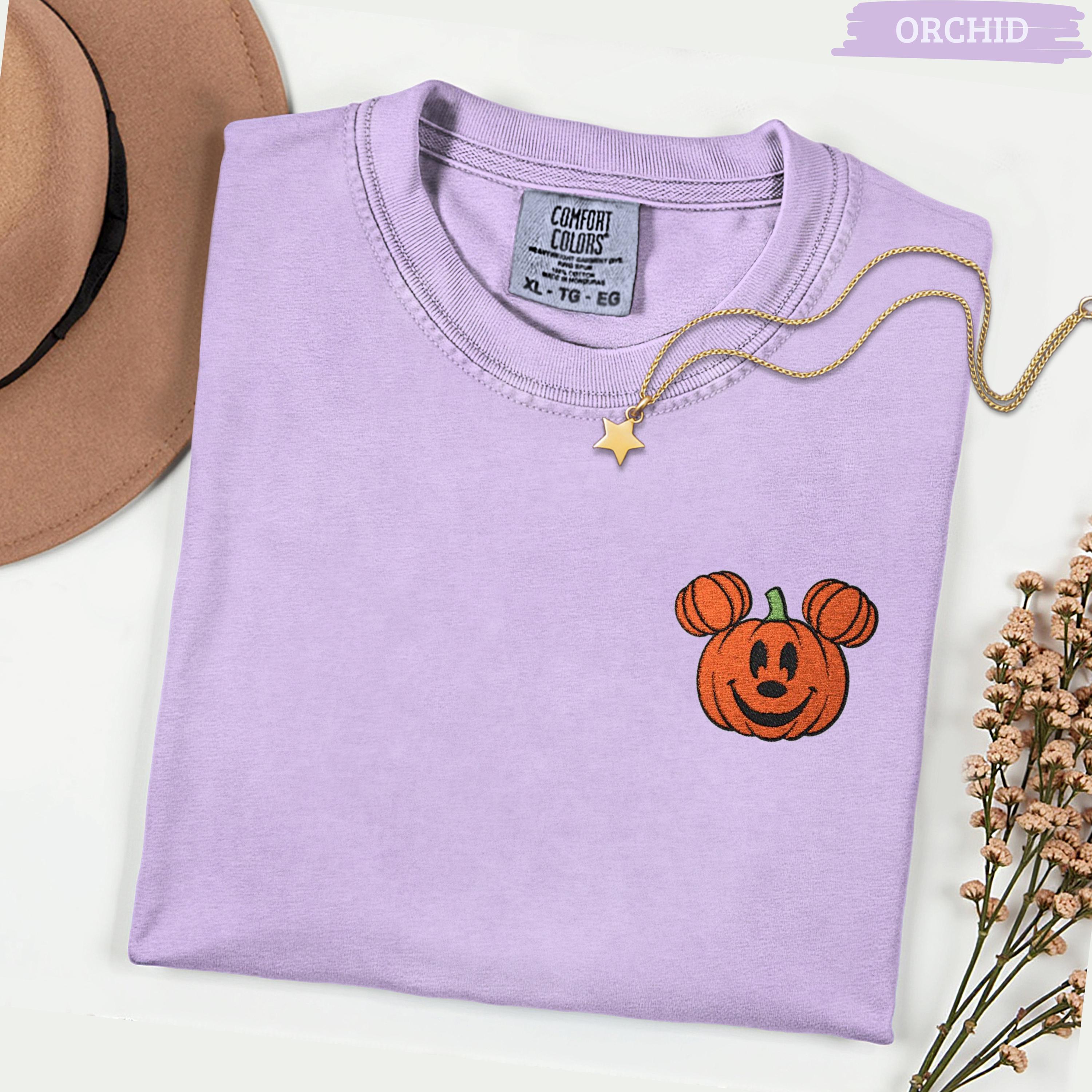 Mickey Pumpkin Embroidered Shirt for Mickeys Not So Scary Halloween Party – Disney Family Matching Trip T-Shirt Tee - photo 5