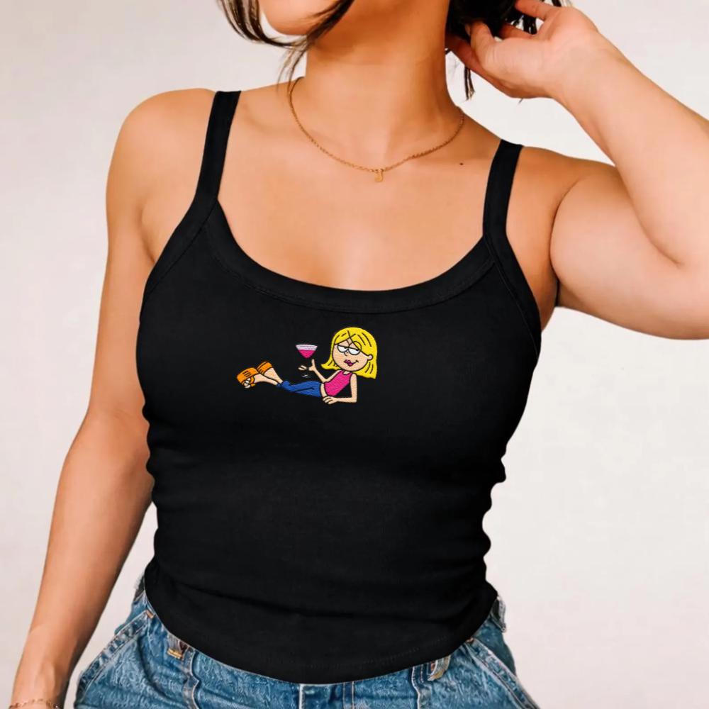 Lizzie McGuire Embroidered Disney Crop Tank Top – Funny Foodie Y2K Inspired Shirt and 2000s Outfit Tee - photo 2