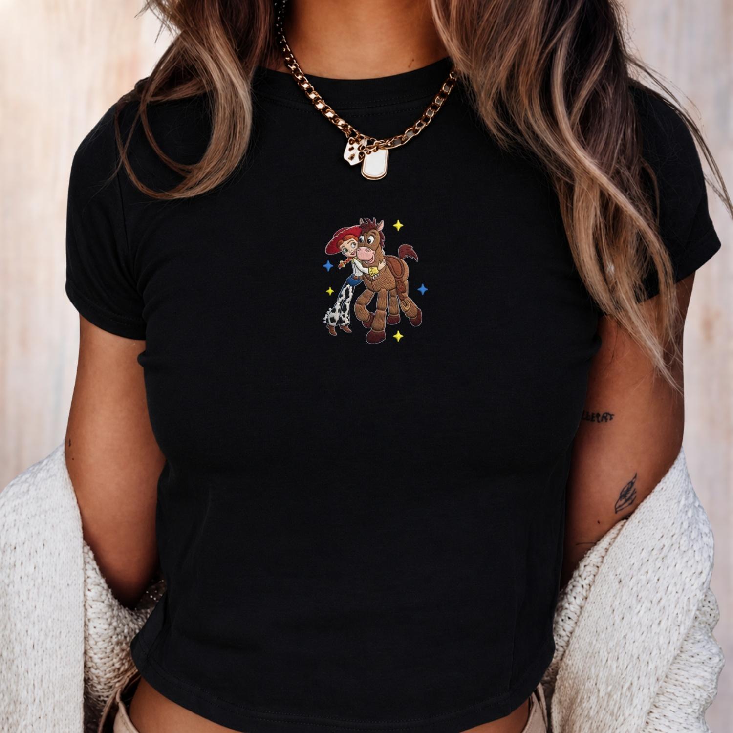 Embroidered Jessie and Bullseye Disney Toy Story Baby Tee – Women Top and Disneyworld Disneyland Family Shirt - photo 2